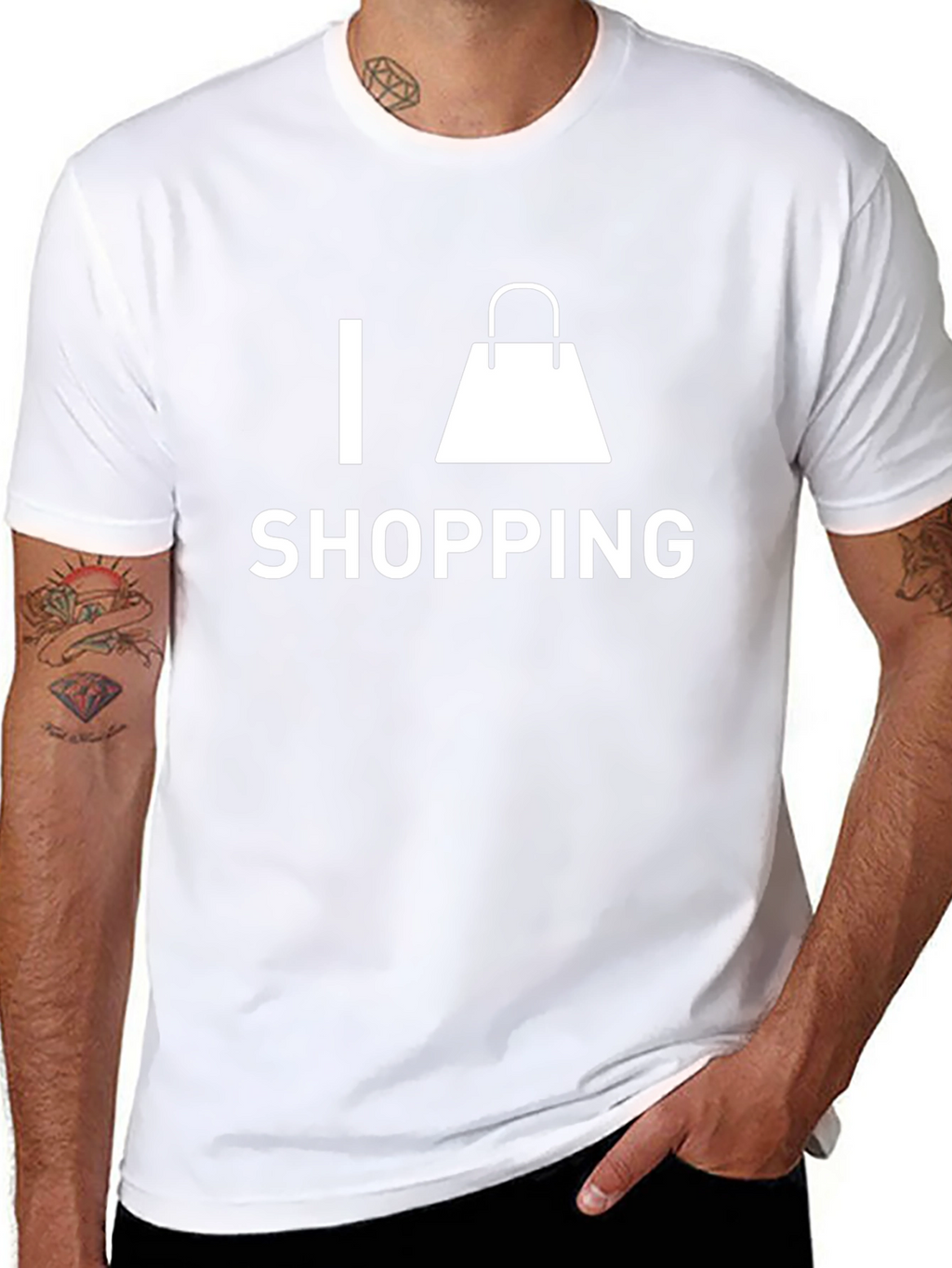 I Love Shopping Black T-Shirt