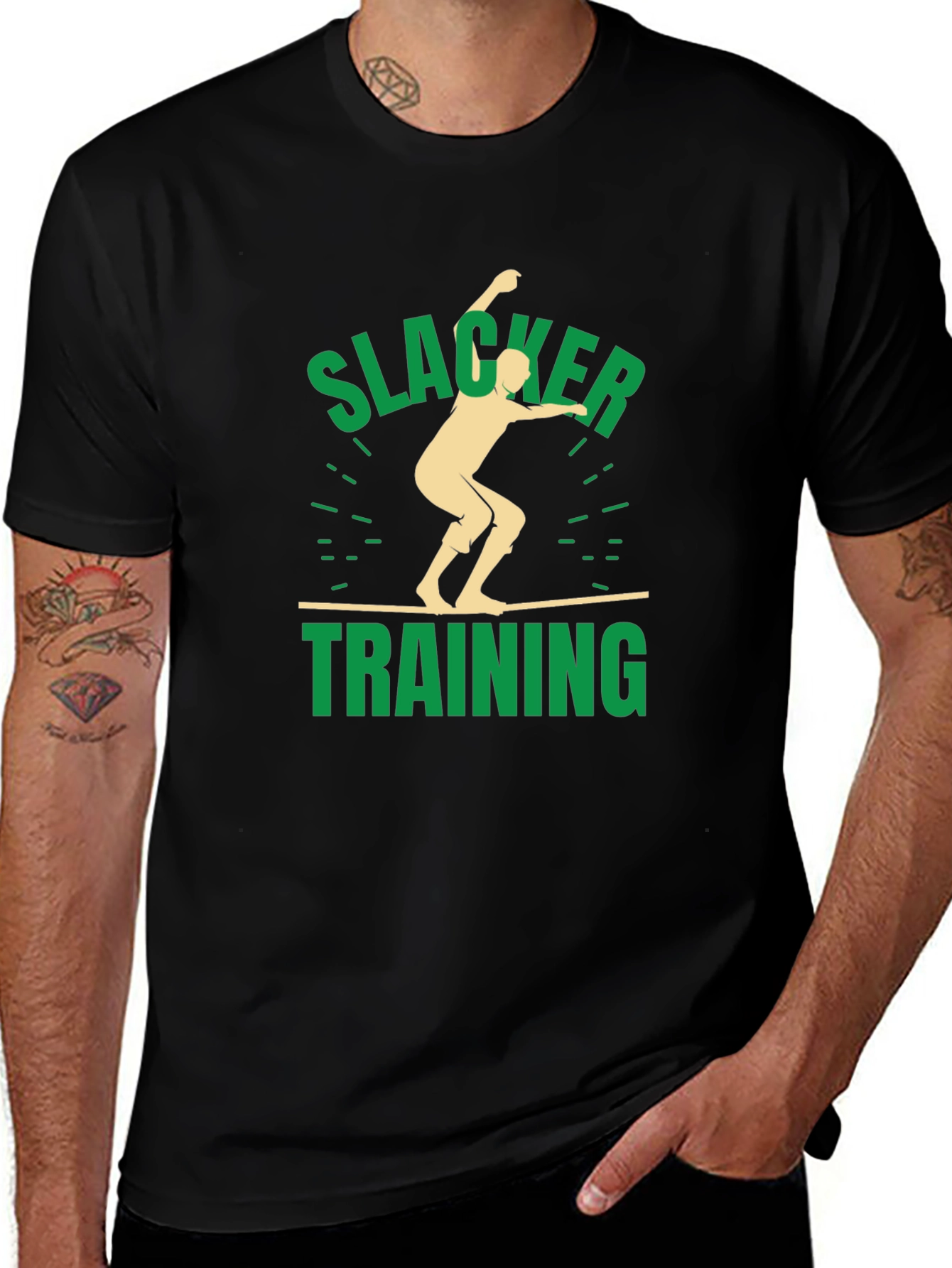 Slacker Training Black Graphic T-Shirt