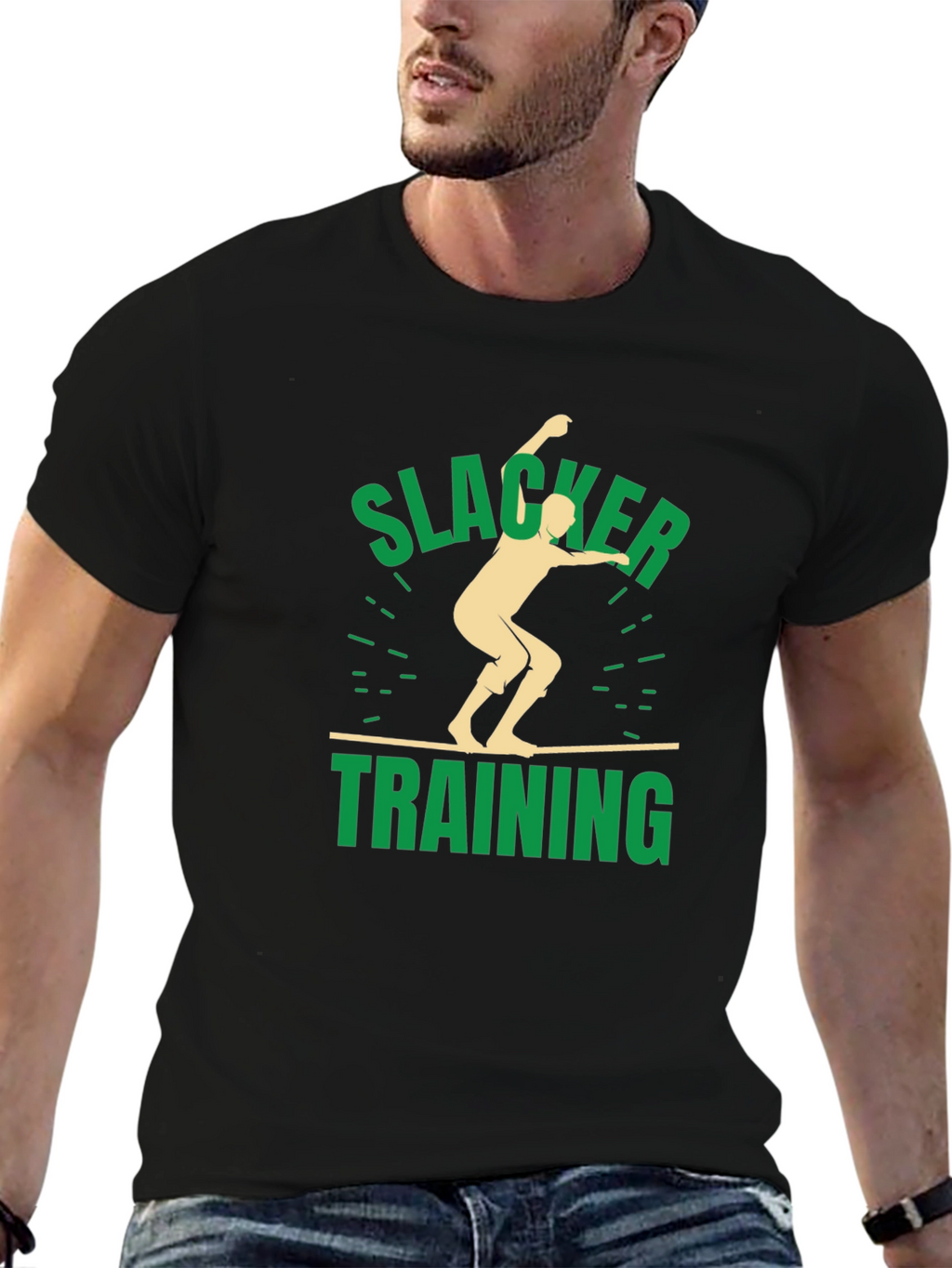 Slacker Training Black Graphic T-Shirt