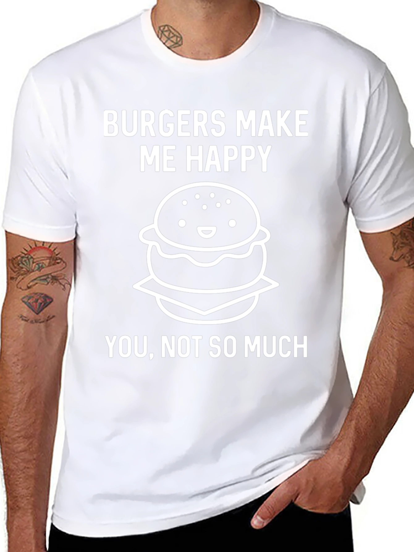 Burgers Make Me Happy Graphic T-Shirt