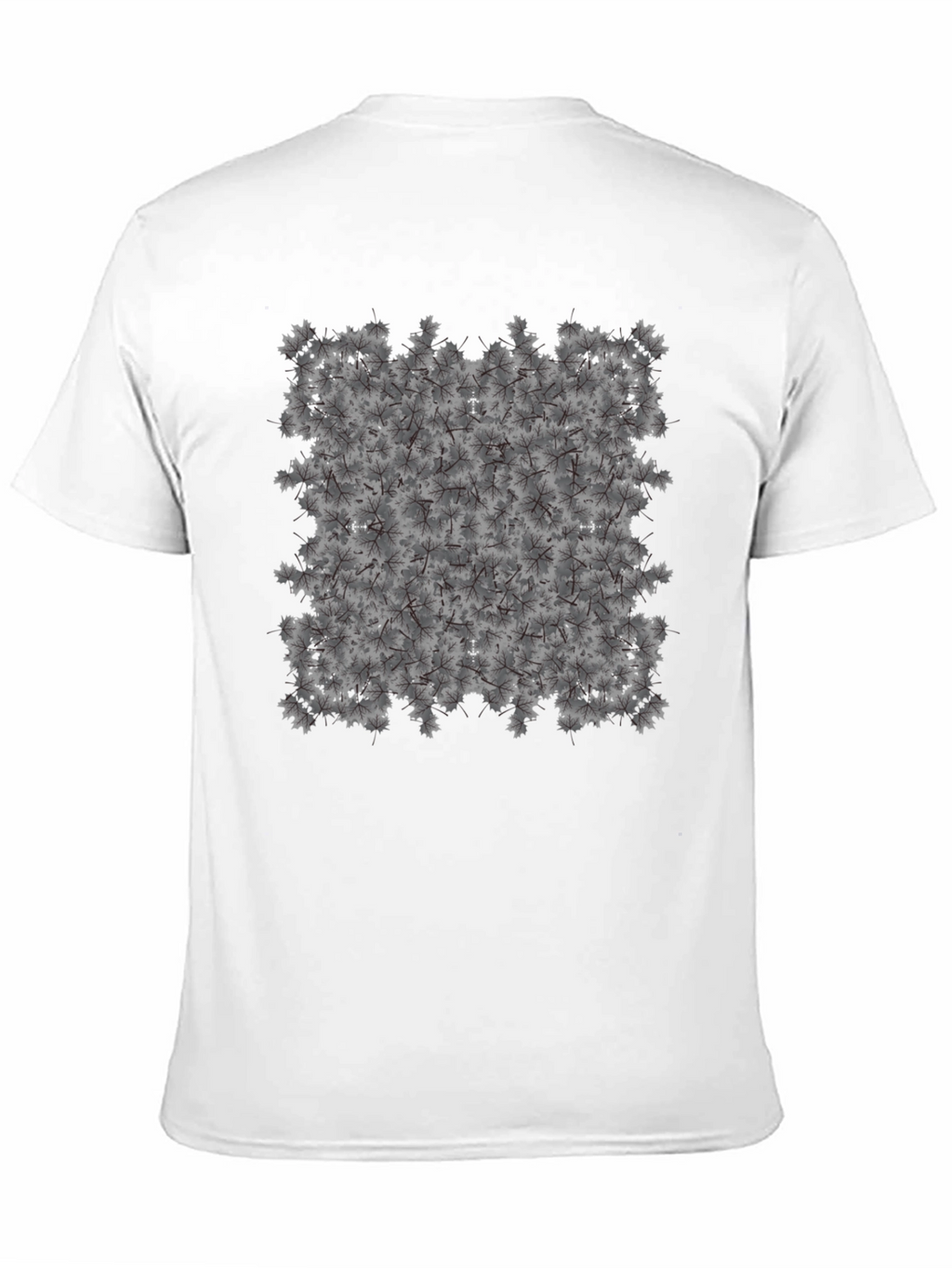 Maple Leaf Pattern Black T-Shirt