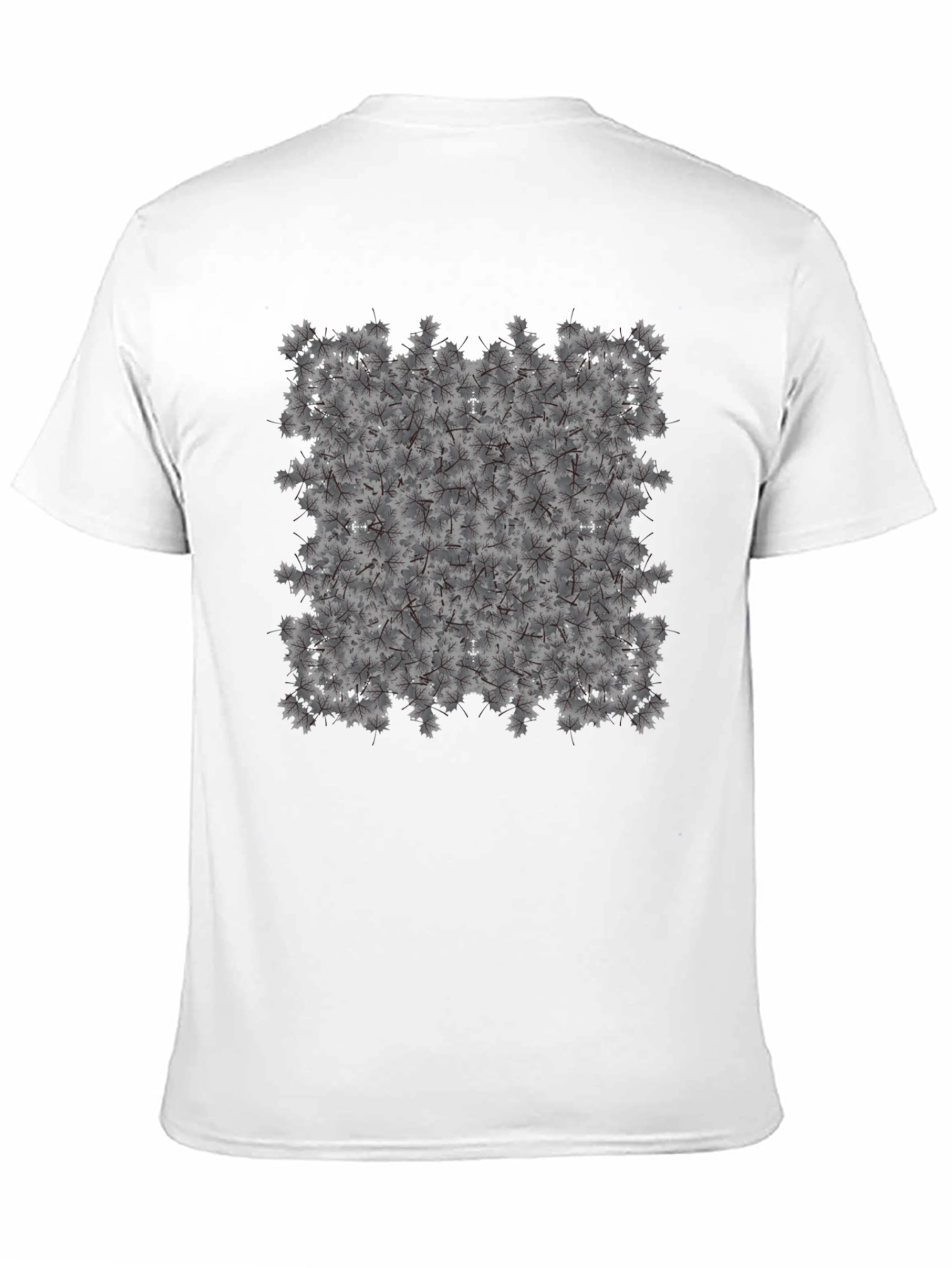 Maple Leaf Pattern Black T-Shirt