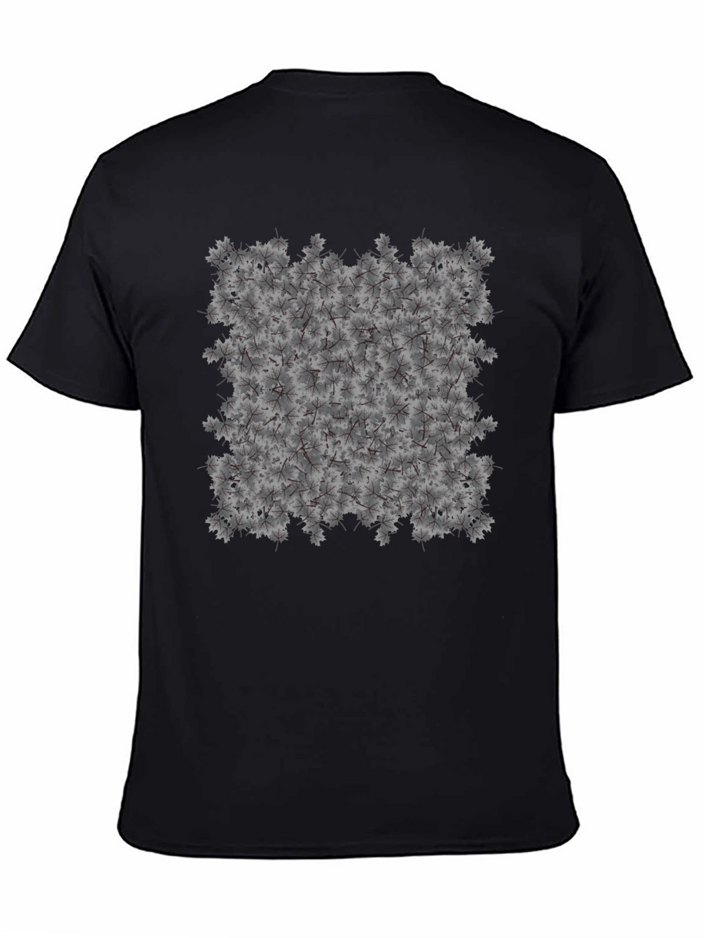 Maple Leaf Pattern Black T-Shirt