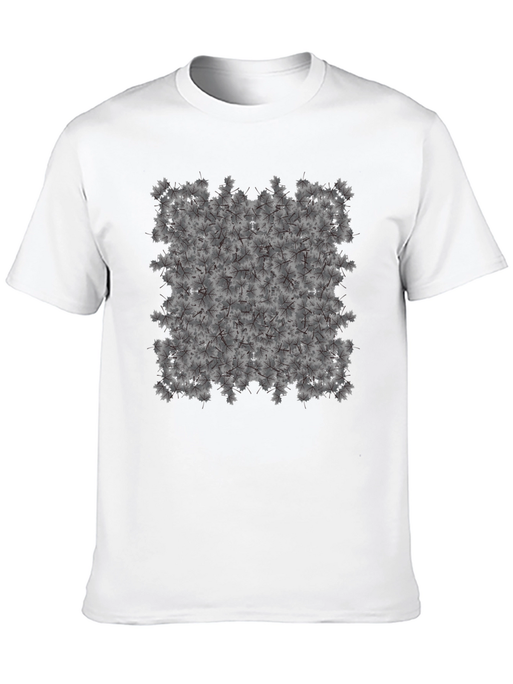 Maple Leaf Pattern Black T-Shirt