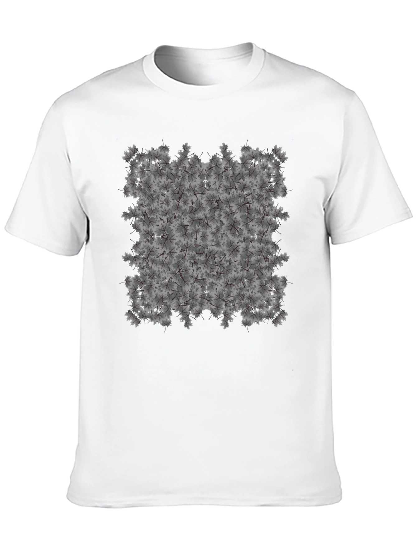 Maple Leaf Pattern Black T-Shirt