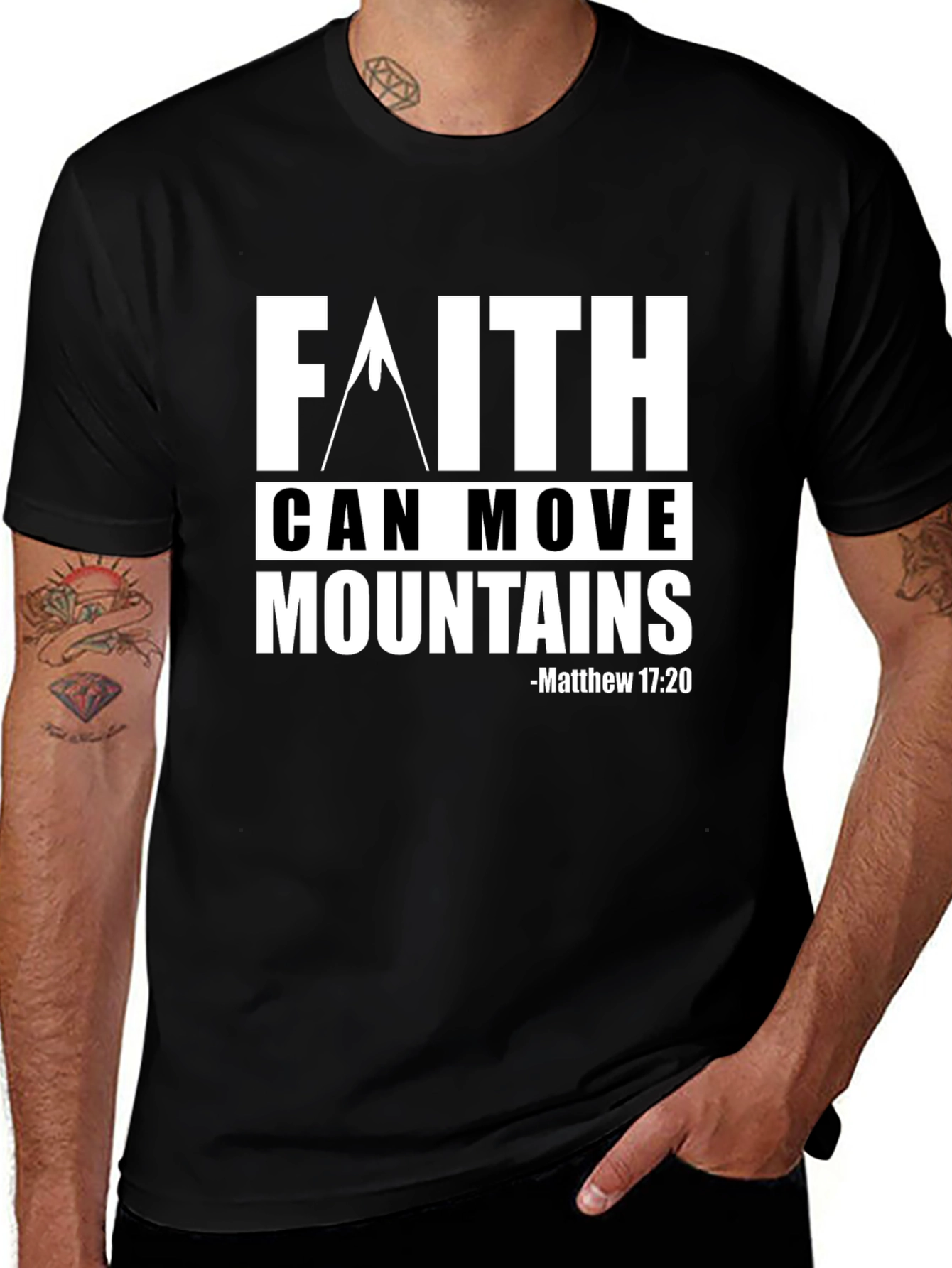Faith Can Move Mountains Graphic Tee - Christian Apparel
