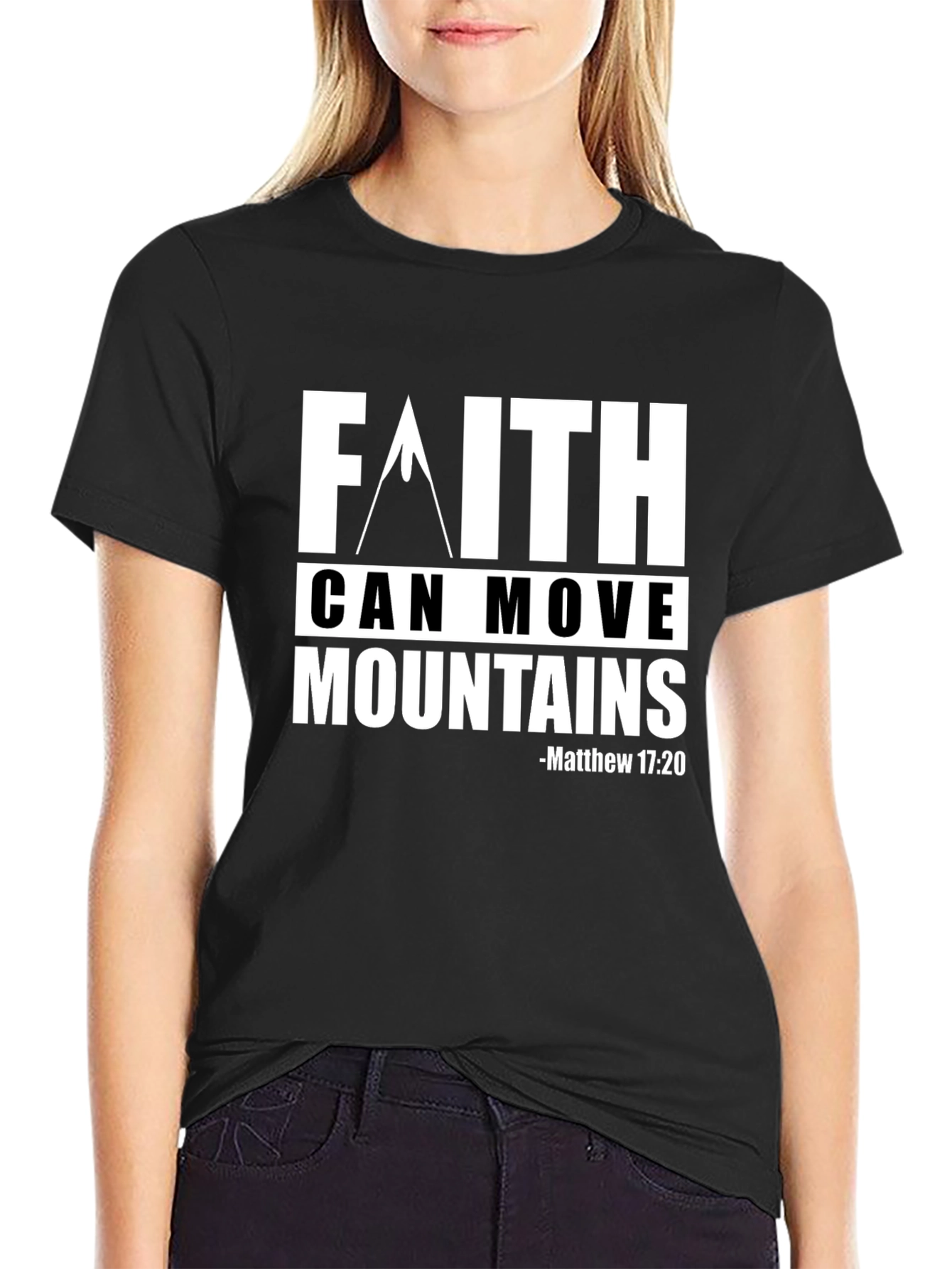 Faith Can Move Mountains Graphic Tee - Christian Apparel