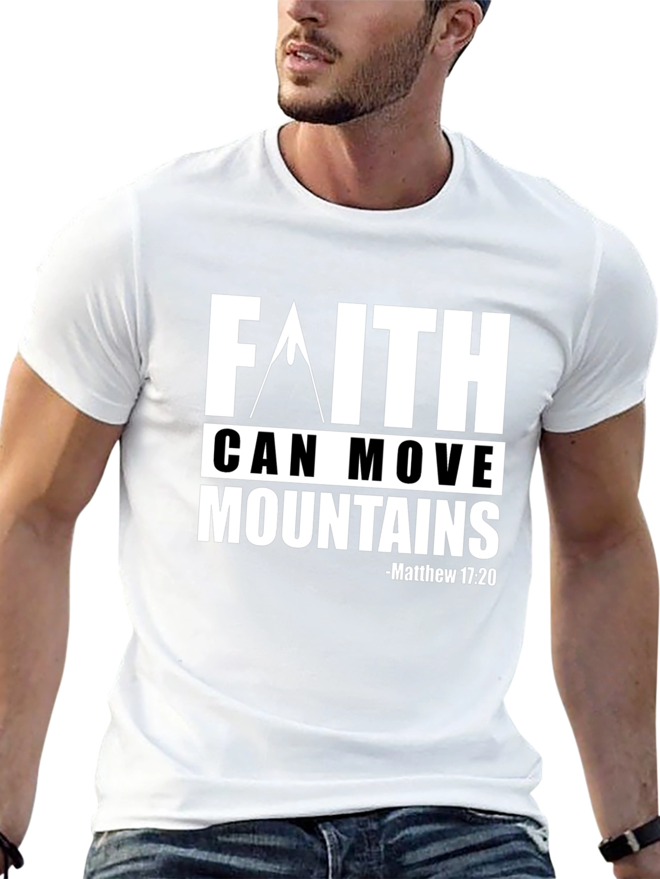 Faith Can Move Mountains Graphic Tee - Christian Apparel