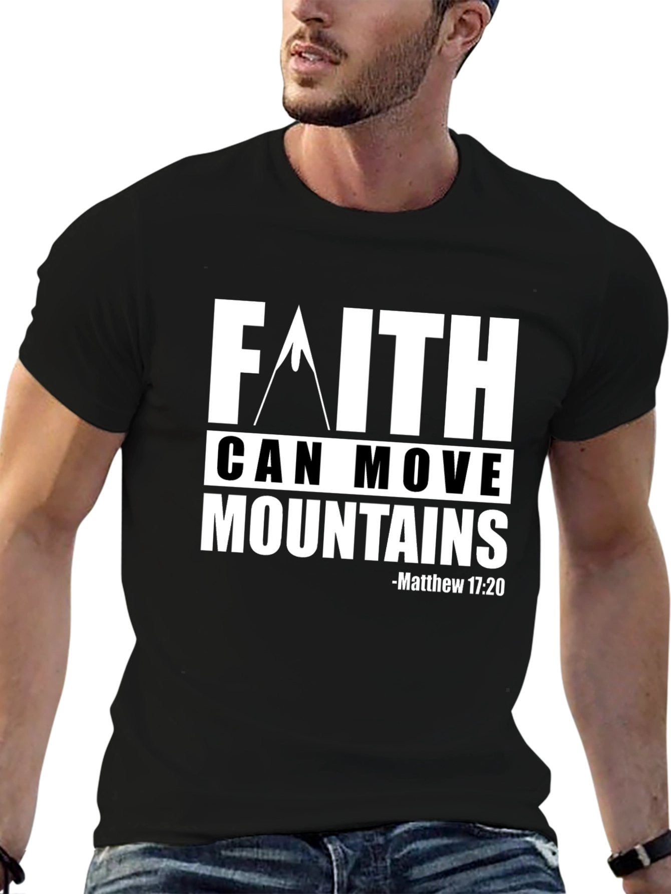 Faith Can Move Mountains Graphic Tee - Christian Apparel