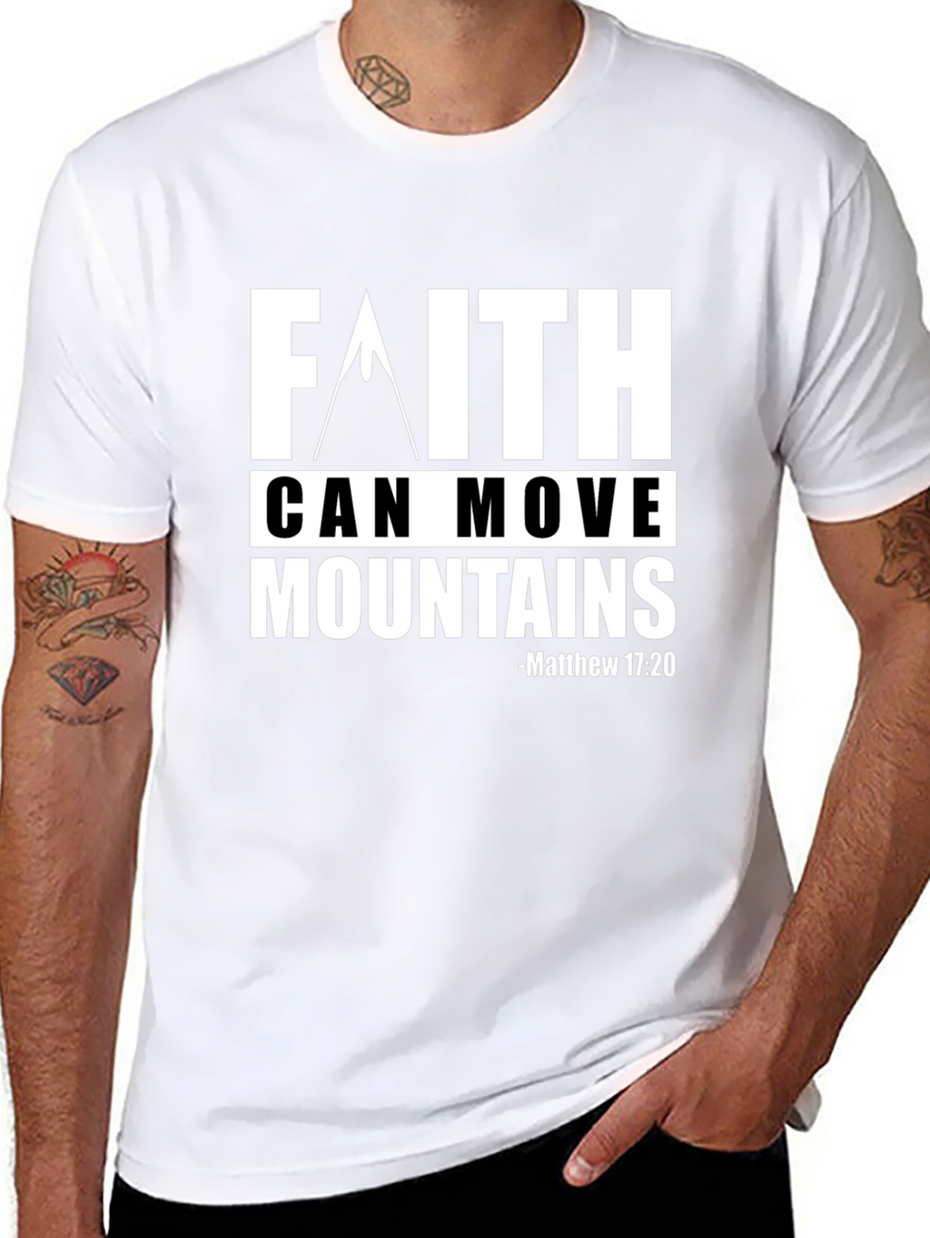 Faith Can Move Mountains Graphic Tee - Christian Apparel