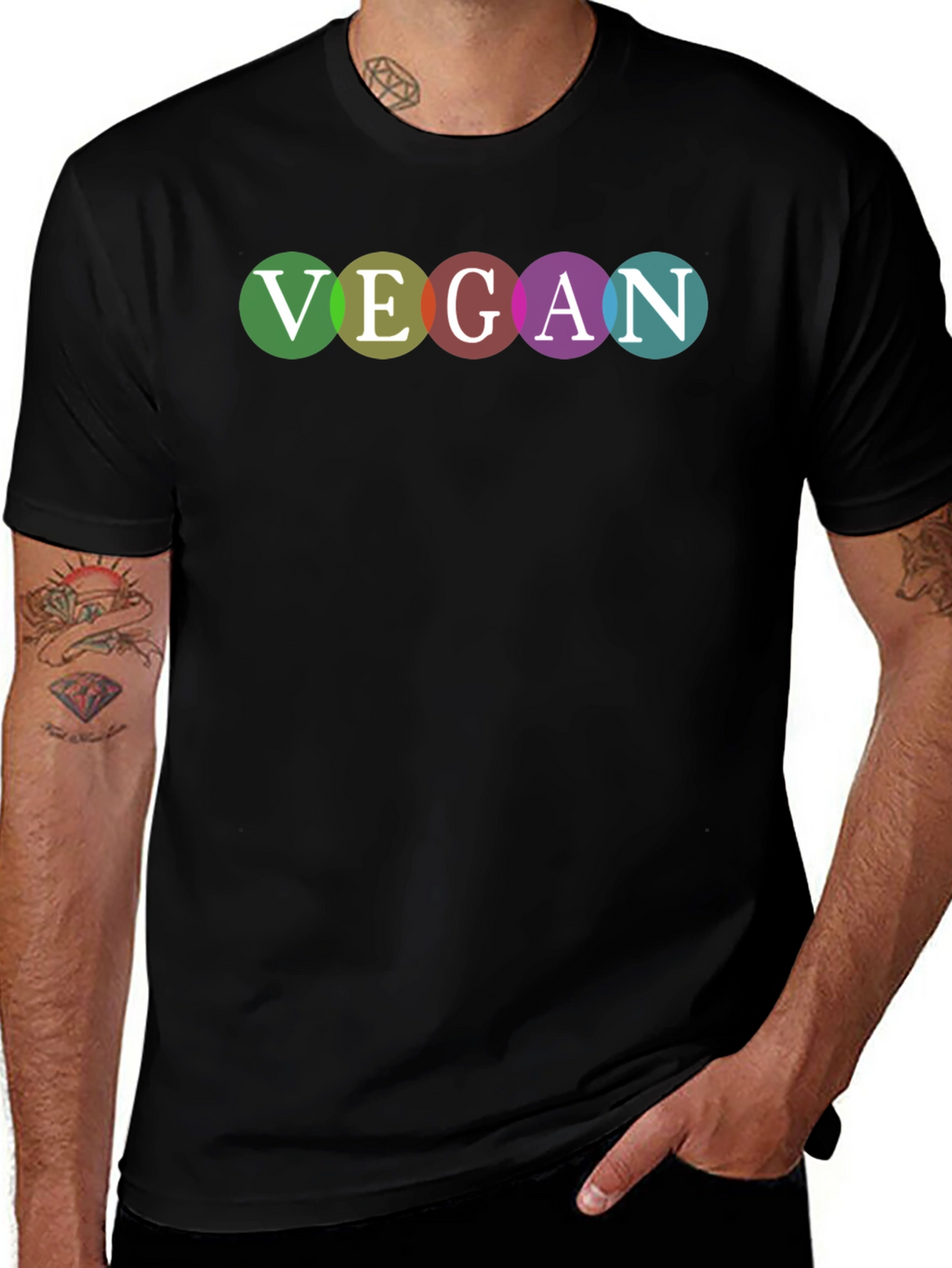 Vegan Pride T-Shirt - Rainbow Lettering