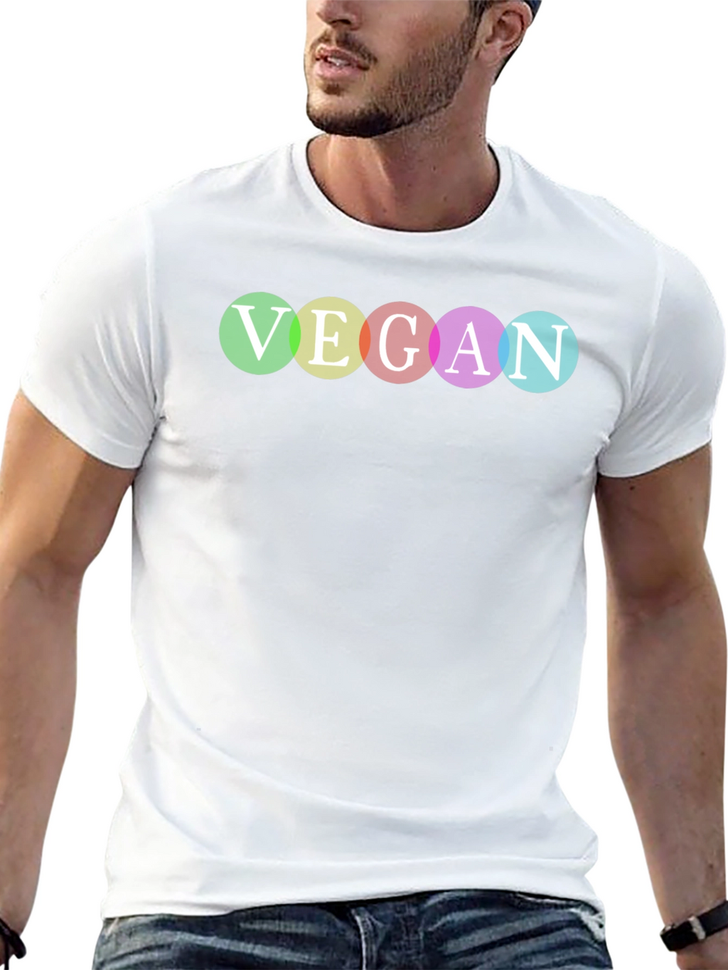 Vegan Pride T-Shirt - Rainbow Lettering