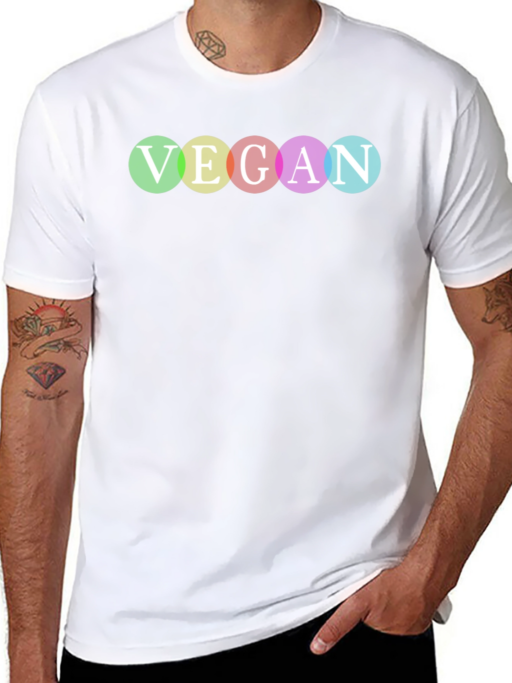 Vegan Pride T-Shirt - Rainbow Lettering