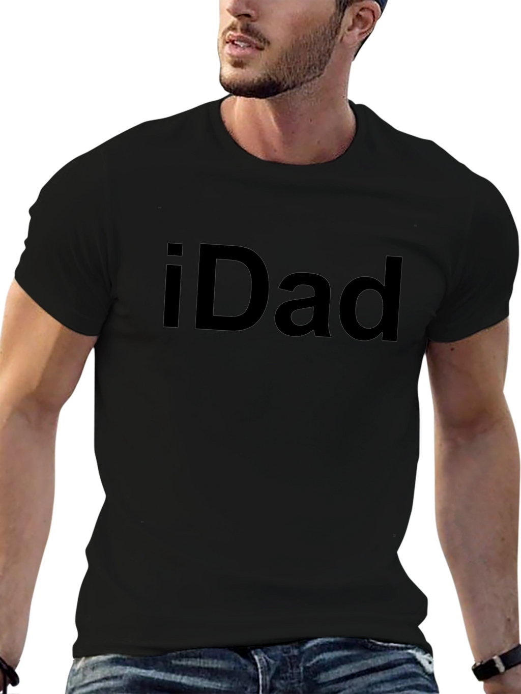 iDad Black T-Shirt - Cool Dad Style