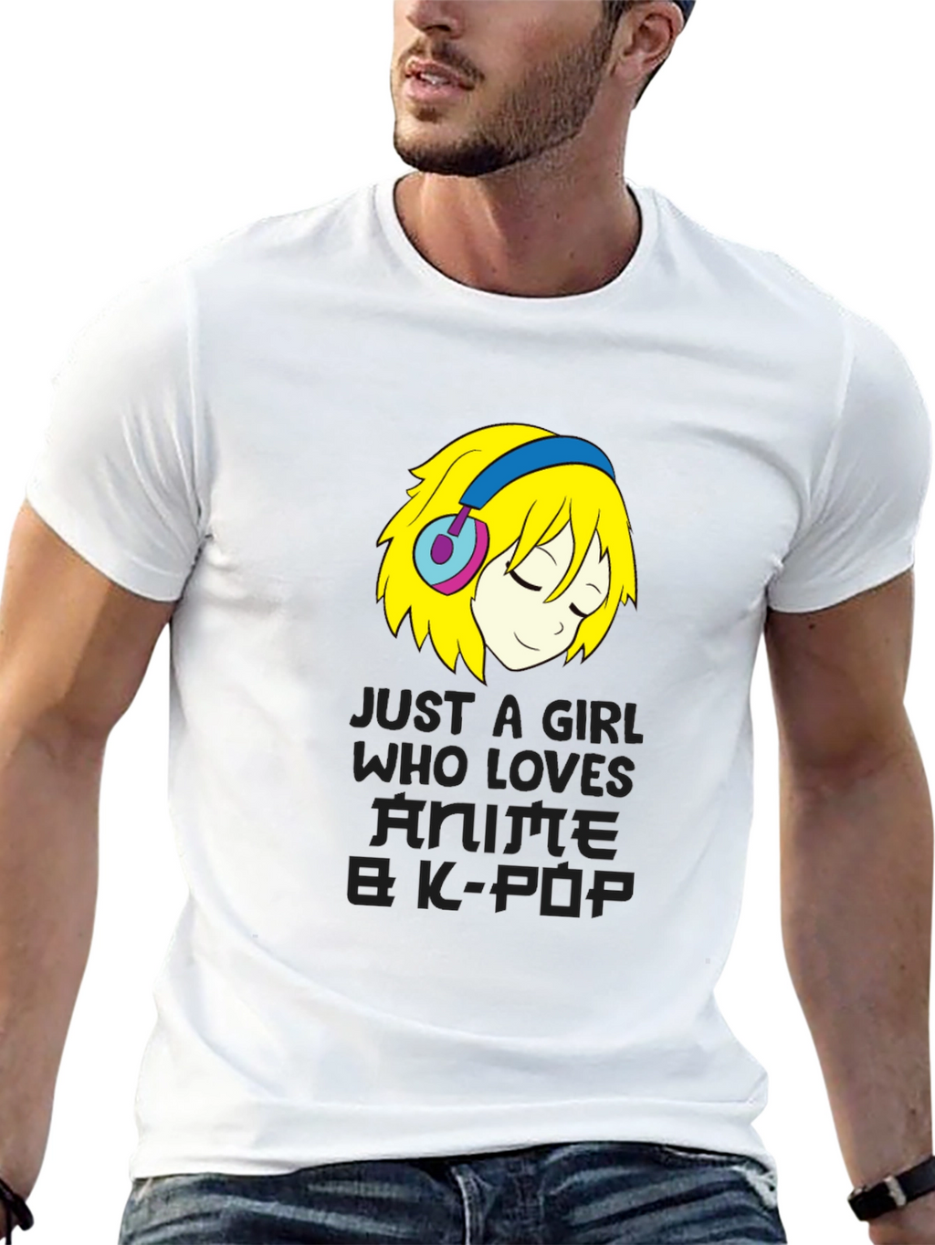 Anime & K-Pop Girl Black T-Shirt