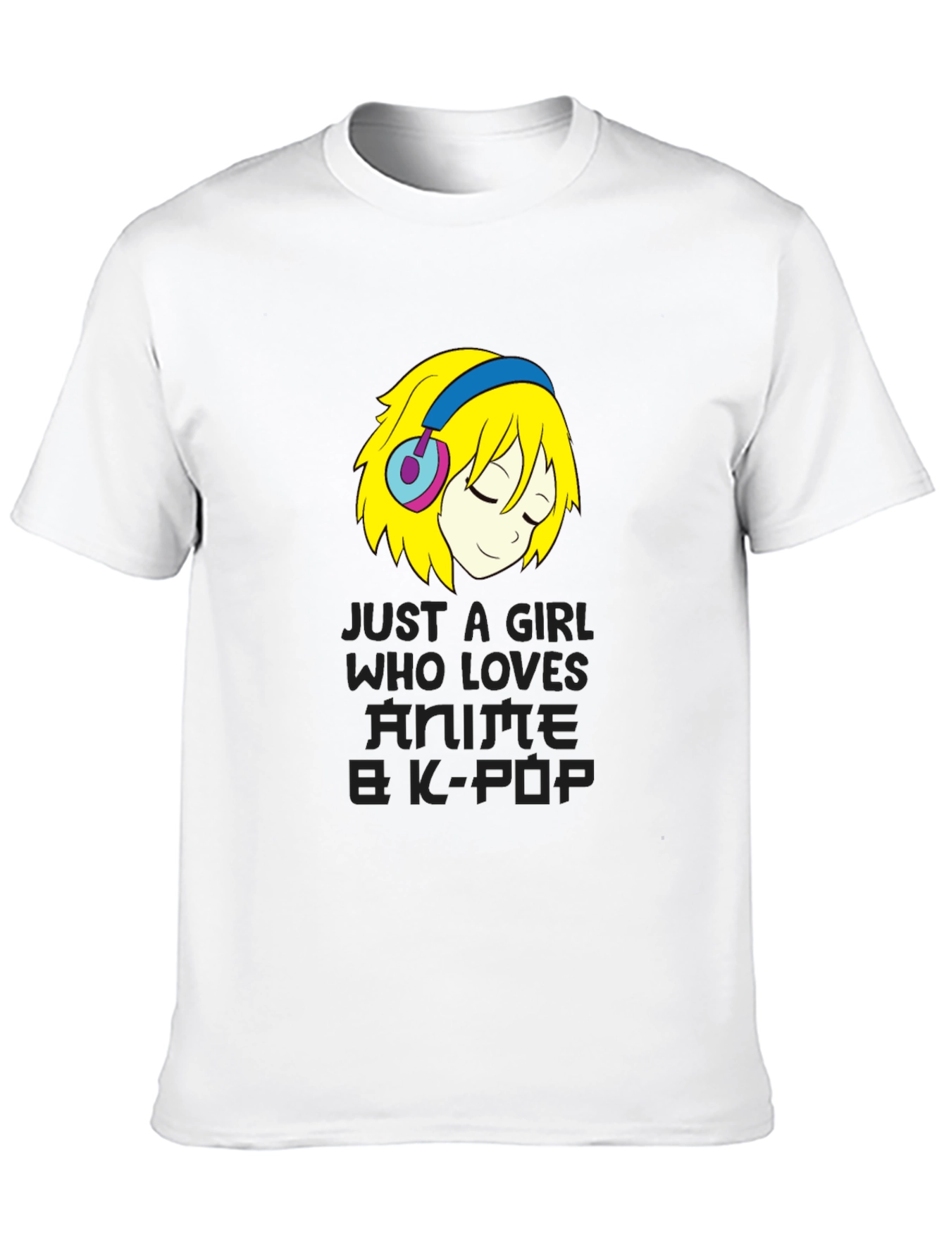 Anime & K-Pop Girl Black T-Shirt