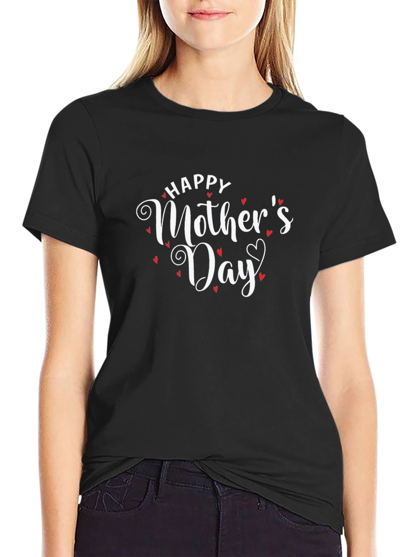 Happy Mothers Day Graphic Tee - Black