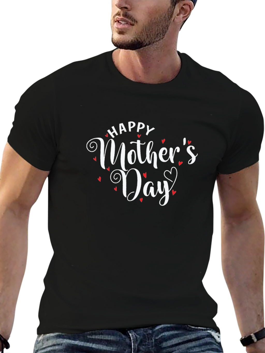 Happy Mothers Day Graphic Tee - Black