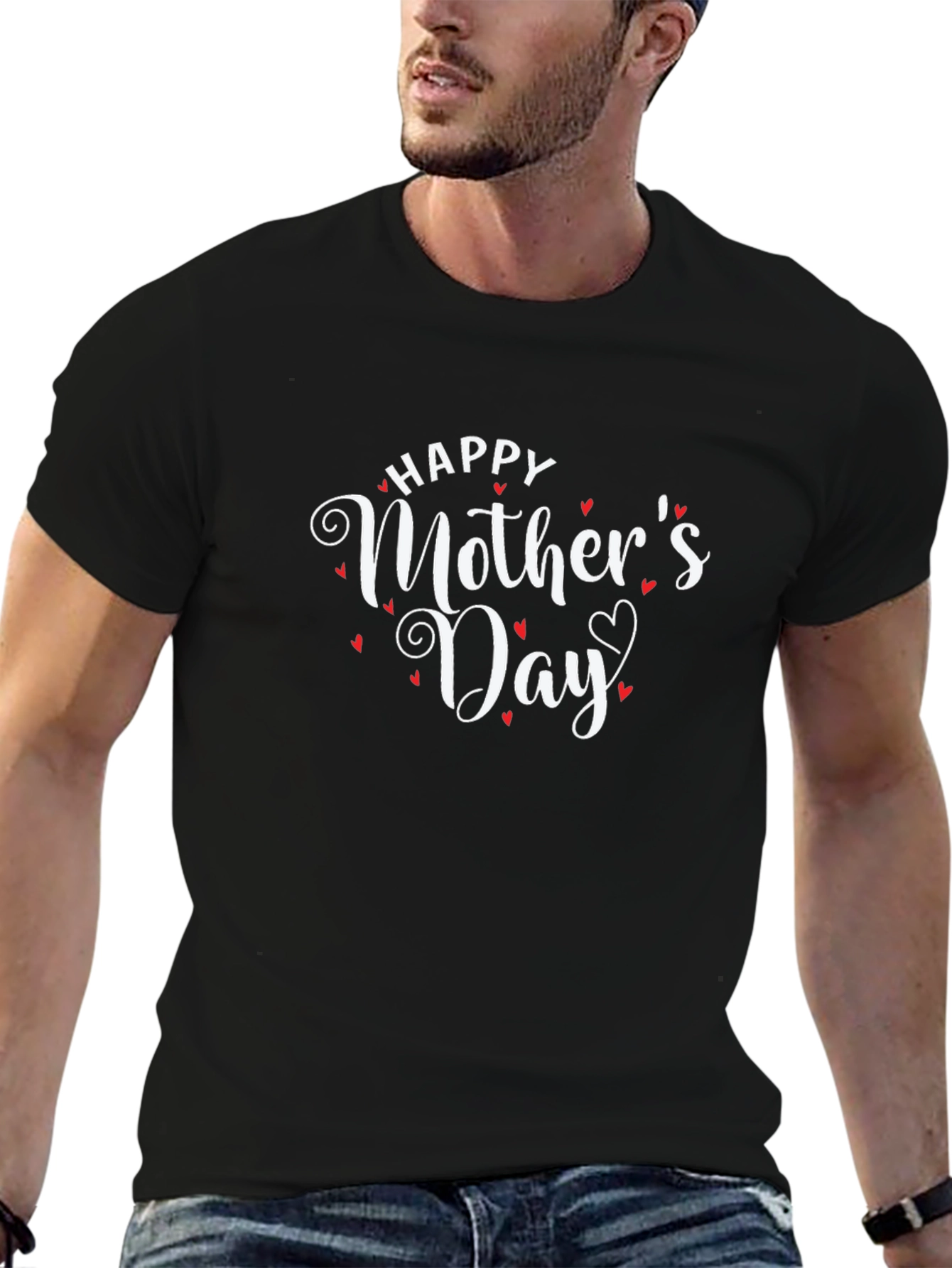Happy Mothers Day Graphic Tee - Black