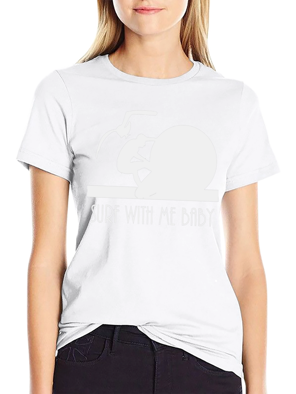 Surf With Me Baby T-Shirt - Black
