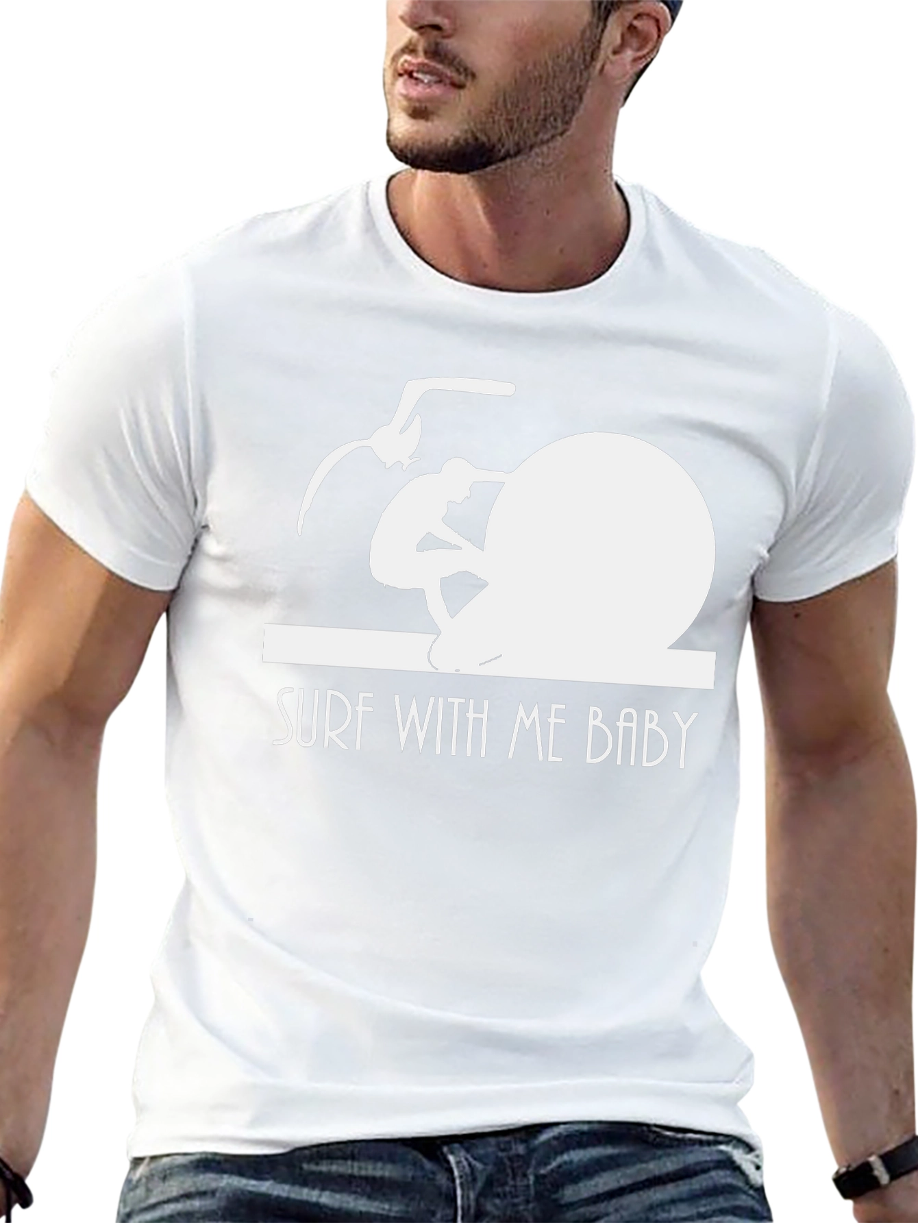 Surf With Me Baby T-Shirt - Black