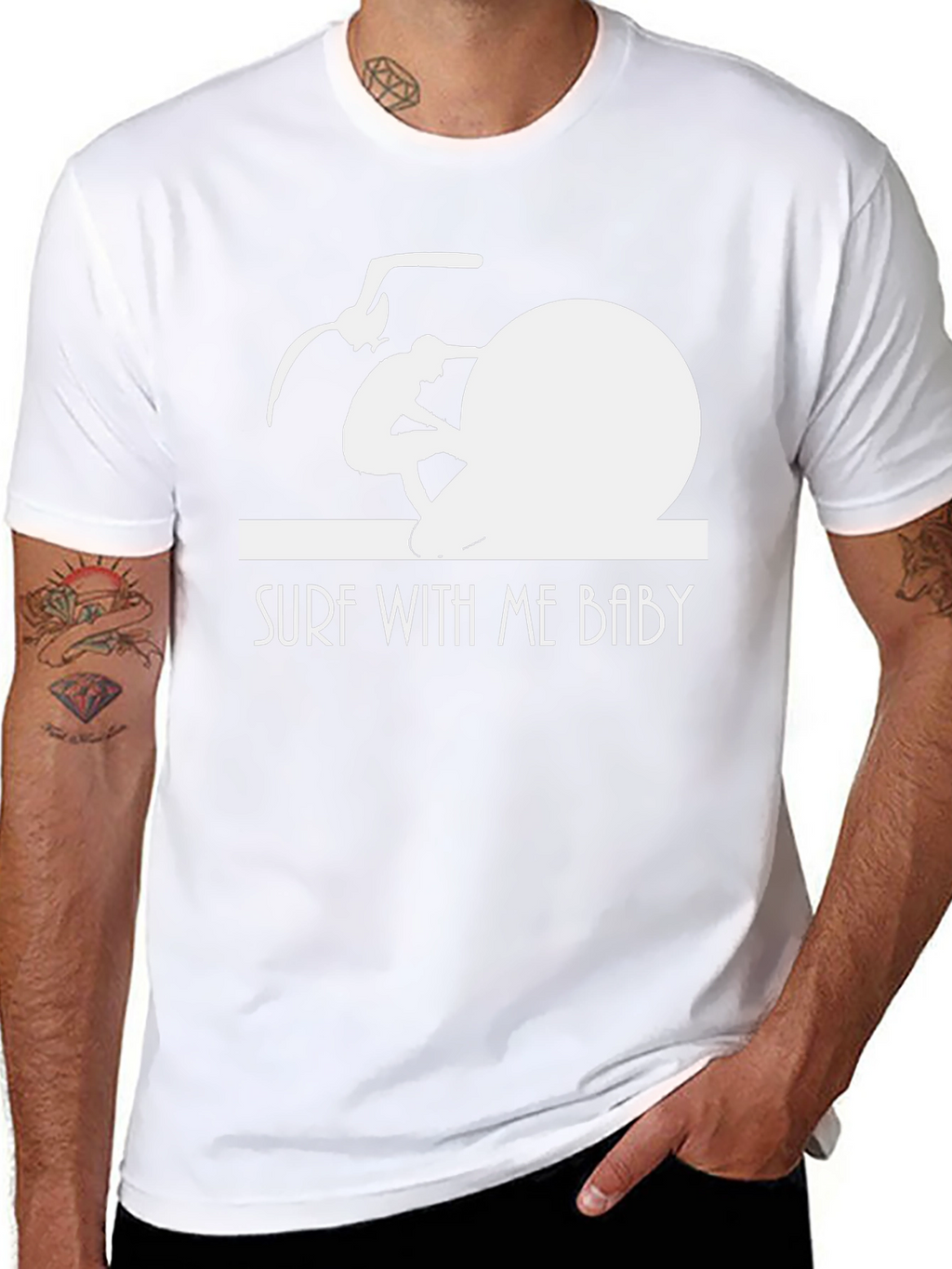 Surf With Me Baby T-Shirt - Black