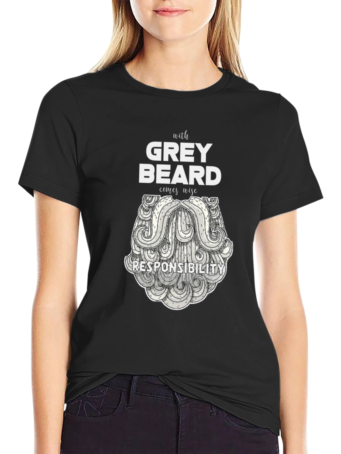 Grey Beard Wisdom T-Shirt - Black