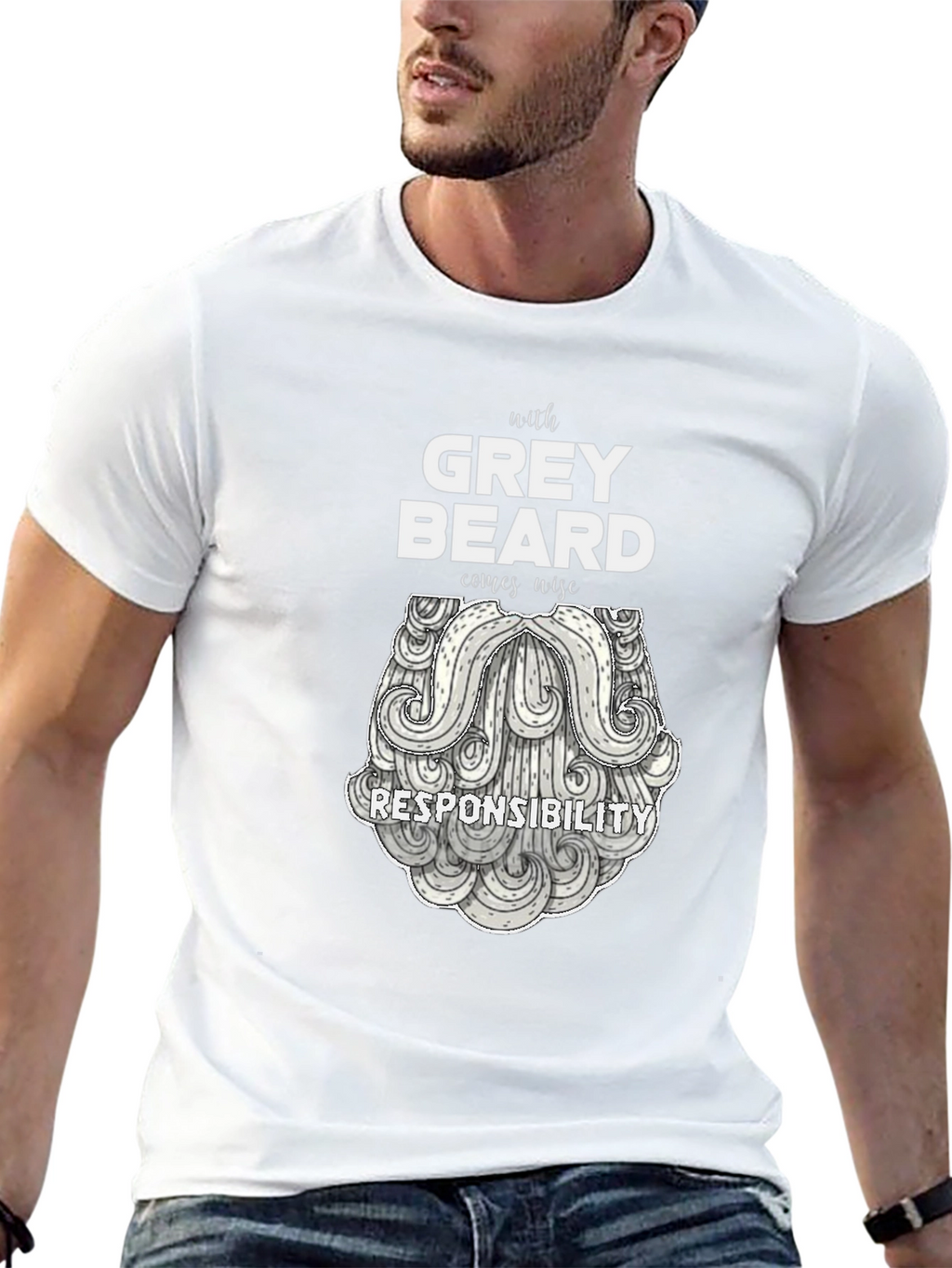 Grey Beard Wisdom T-Shirt - Black