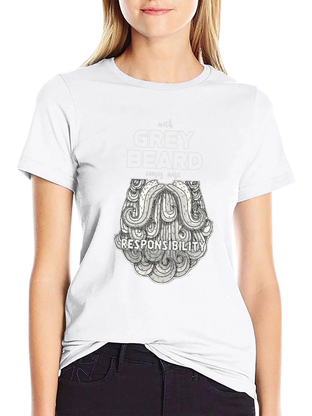 Grey Beard Wisdom T-Shirt - Black