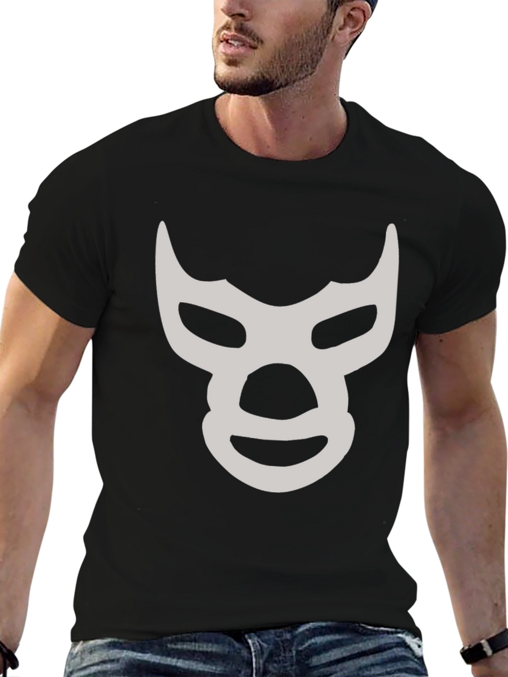 Lucha Libre Mask T-Shirt - Black Cotton Tee
