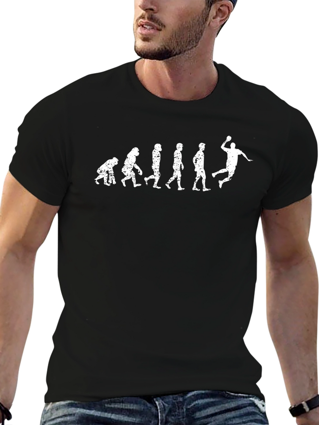 Evolution Handball Graphic T-Shirt - Black Cotton Tee