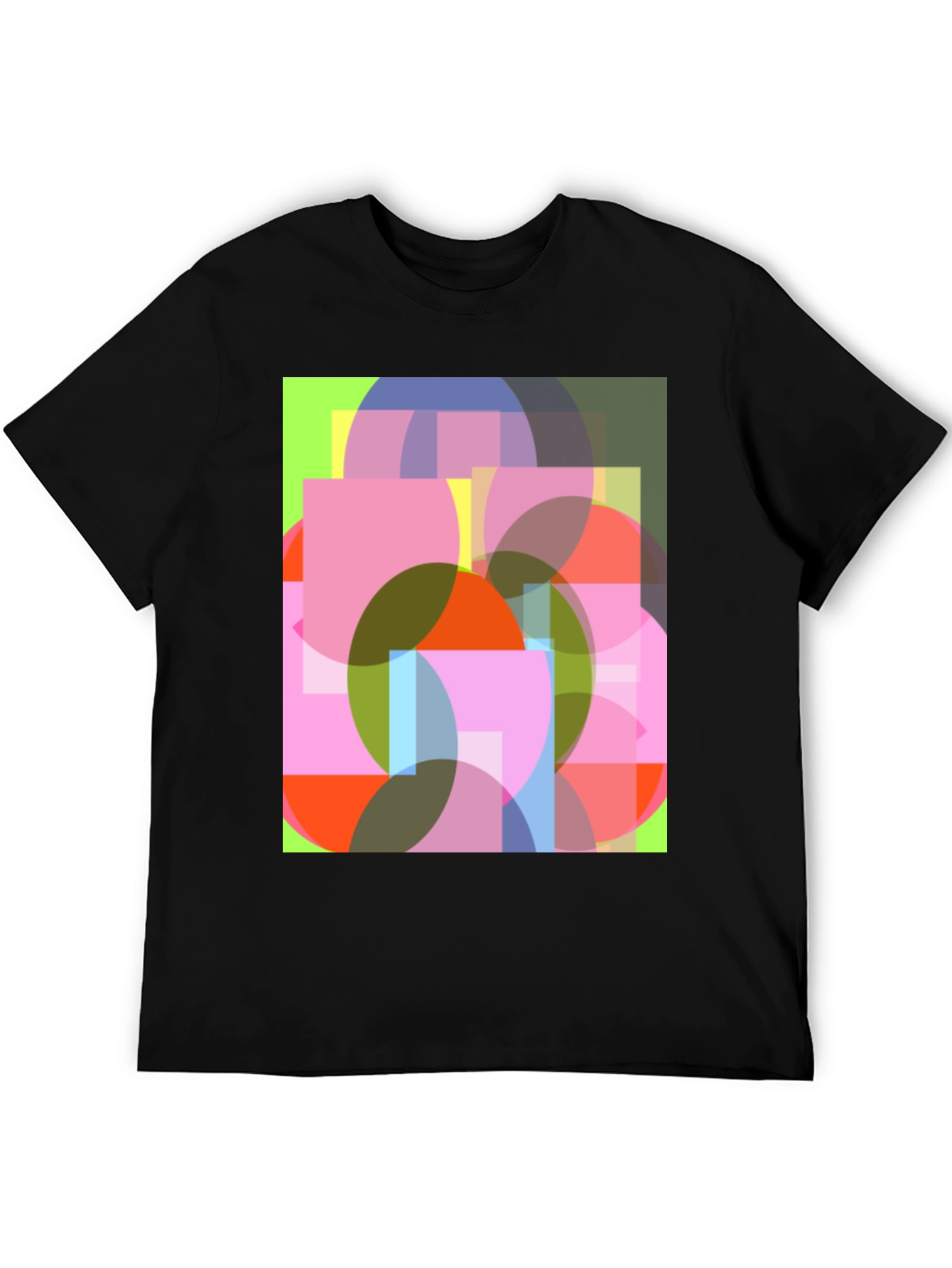 Abstract Geometric Design Black T-Shirt