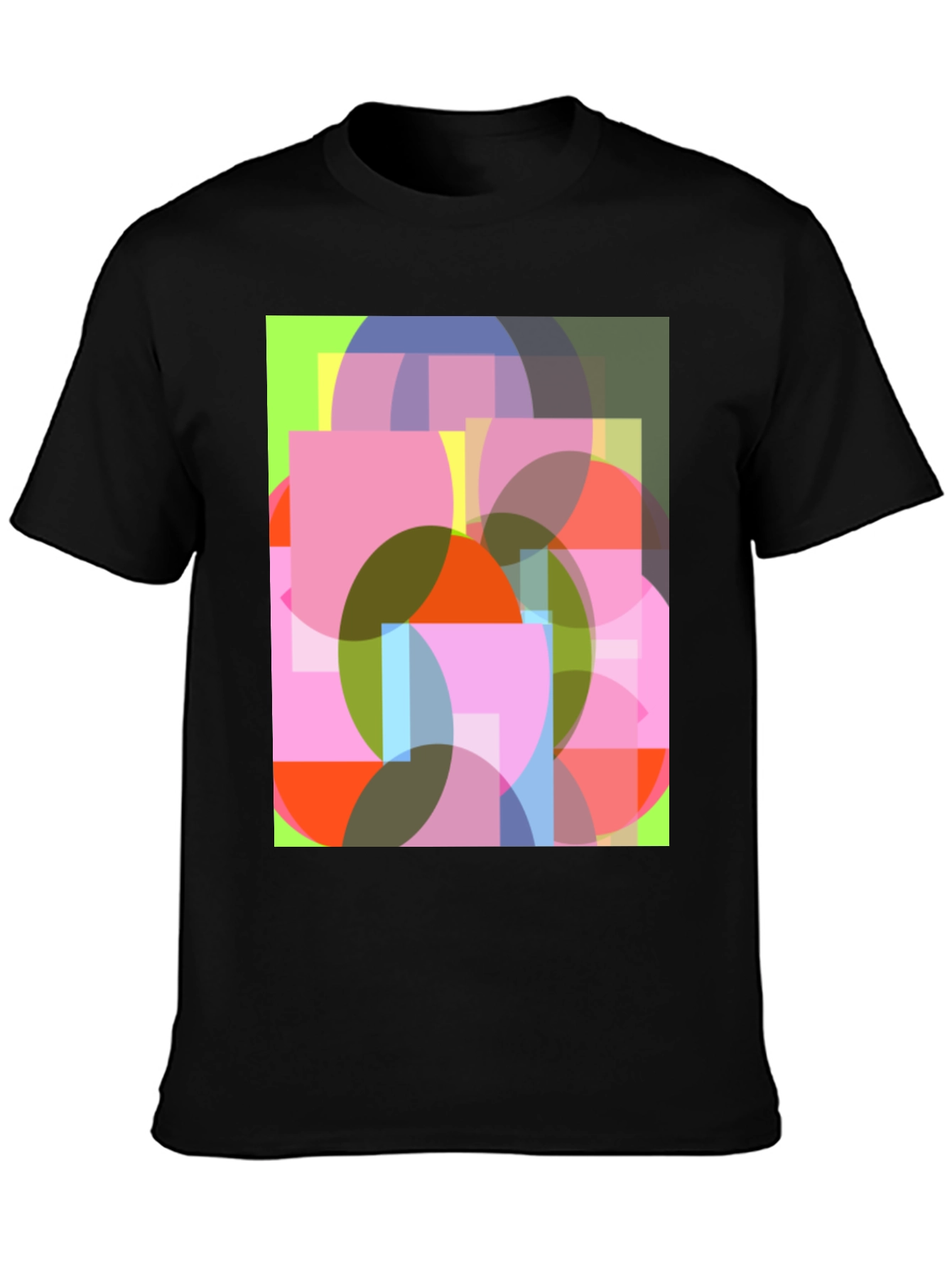 Abstract Geometric Design Black T-Shirt