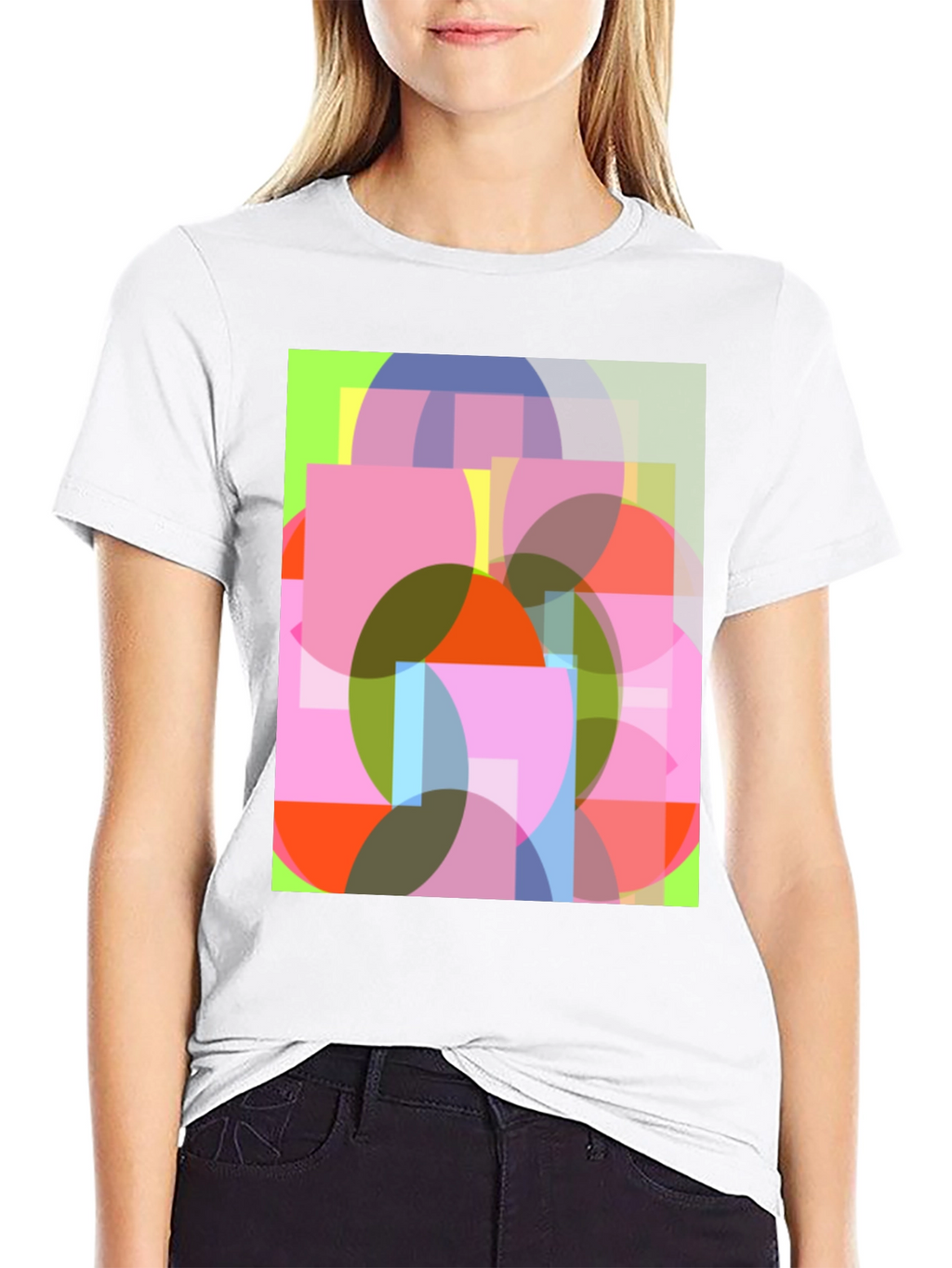 Abstract Geometric Design Black T-Shirt