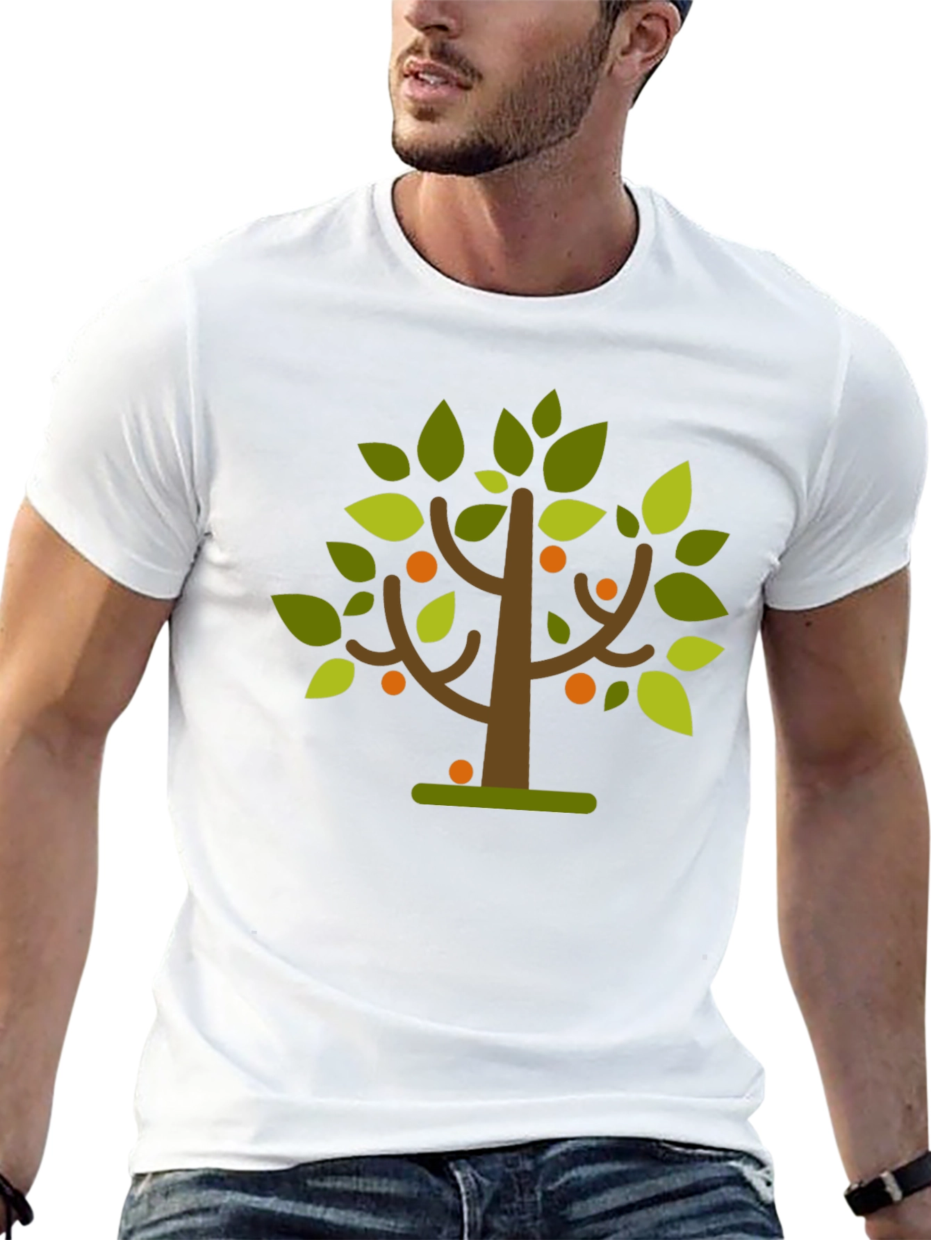 Whimsical Orchard Tee - Black Graphic T-Shirt