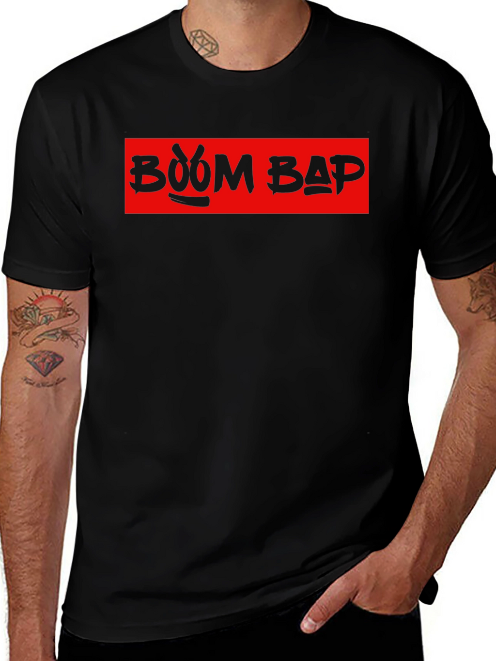 Boom Bap Graphic T-Shirt - Red and Black