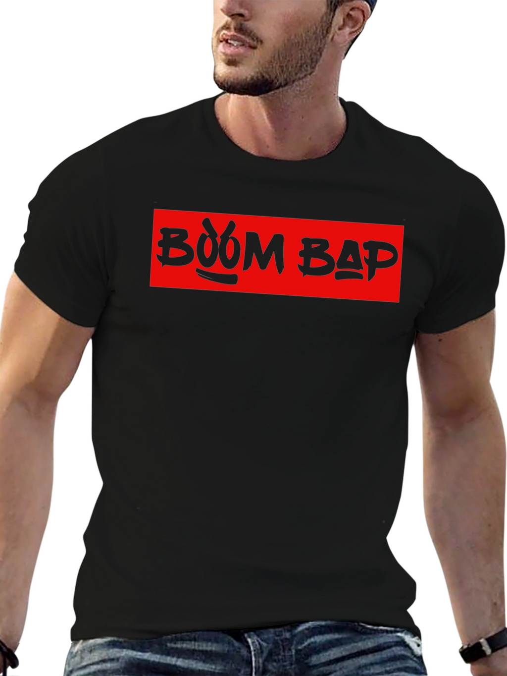 Boom Bap Graphic T-Shirt - Red and Black
