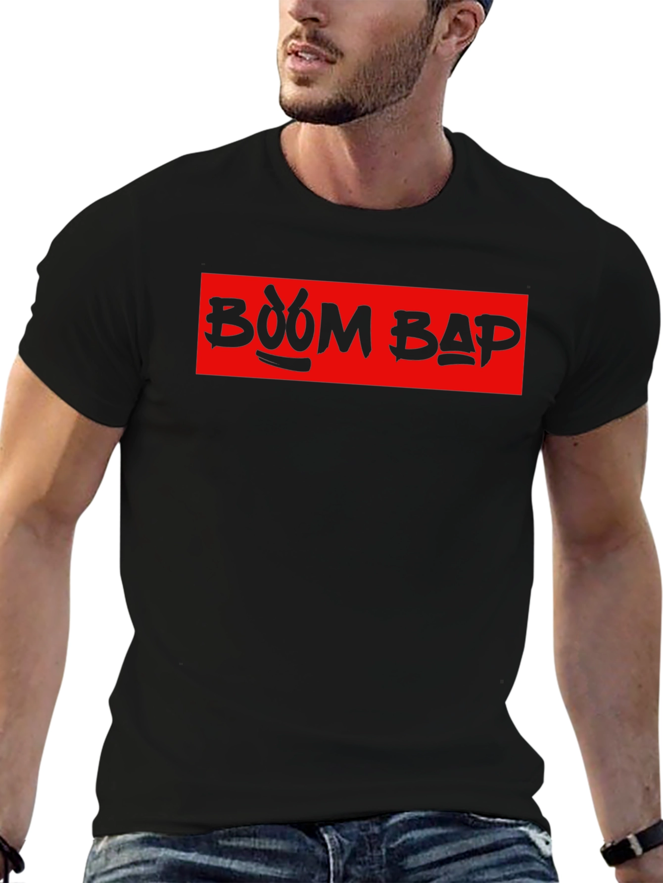 Boom Bap Graphic T-Shirt - Red and Black