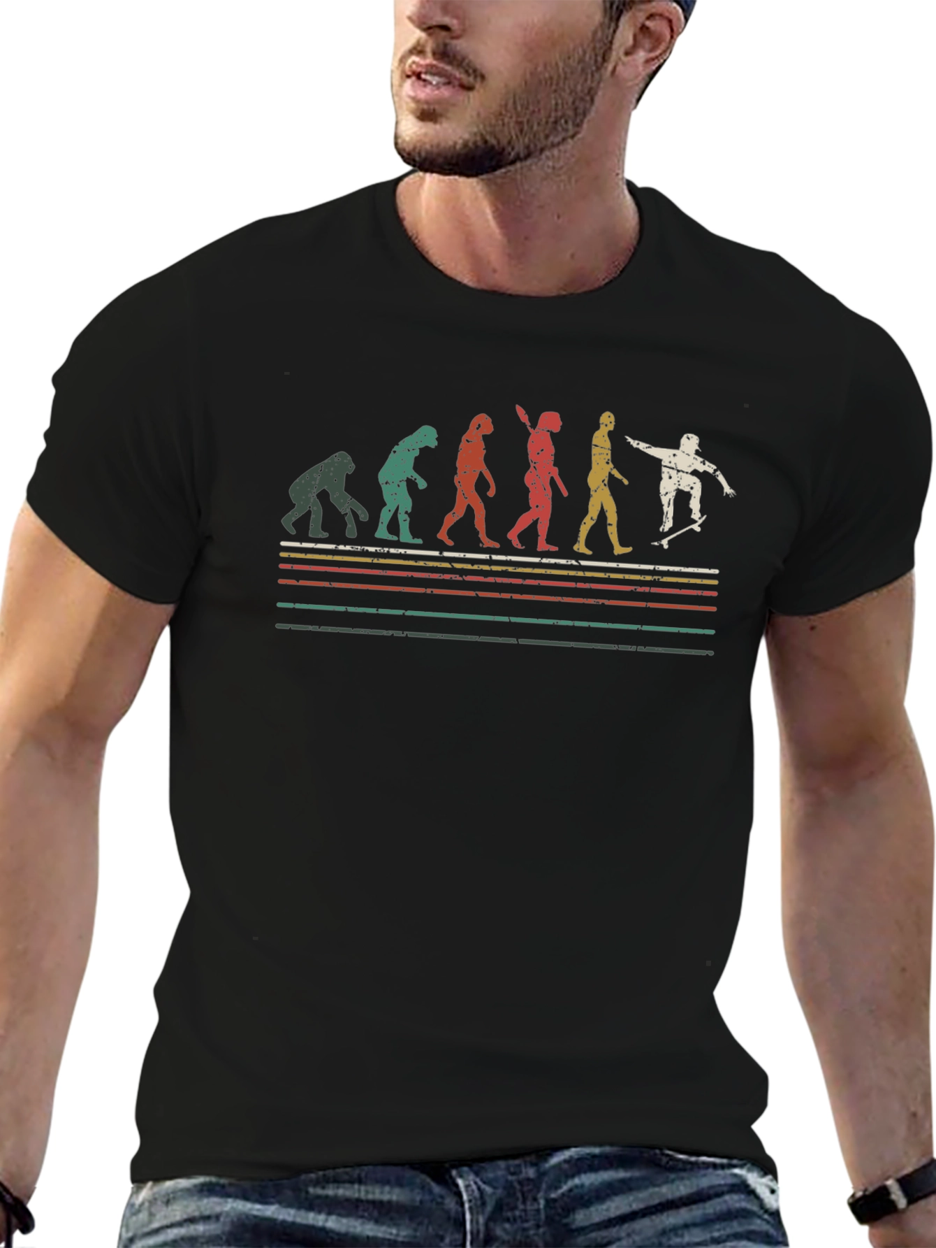 Evolution of Skateboarding T-Shirt - Black