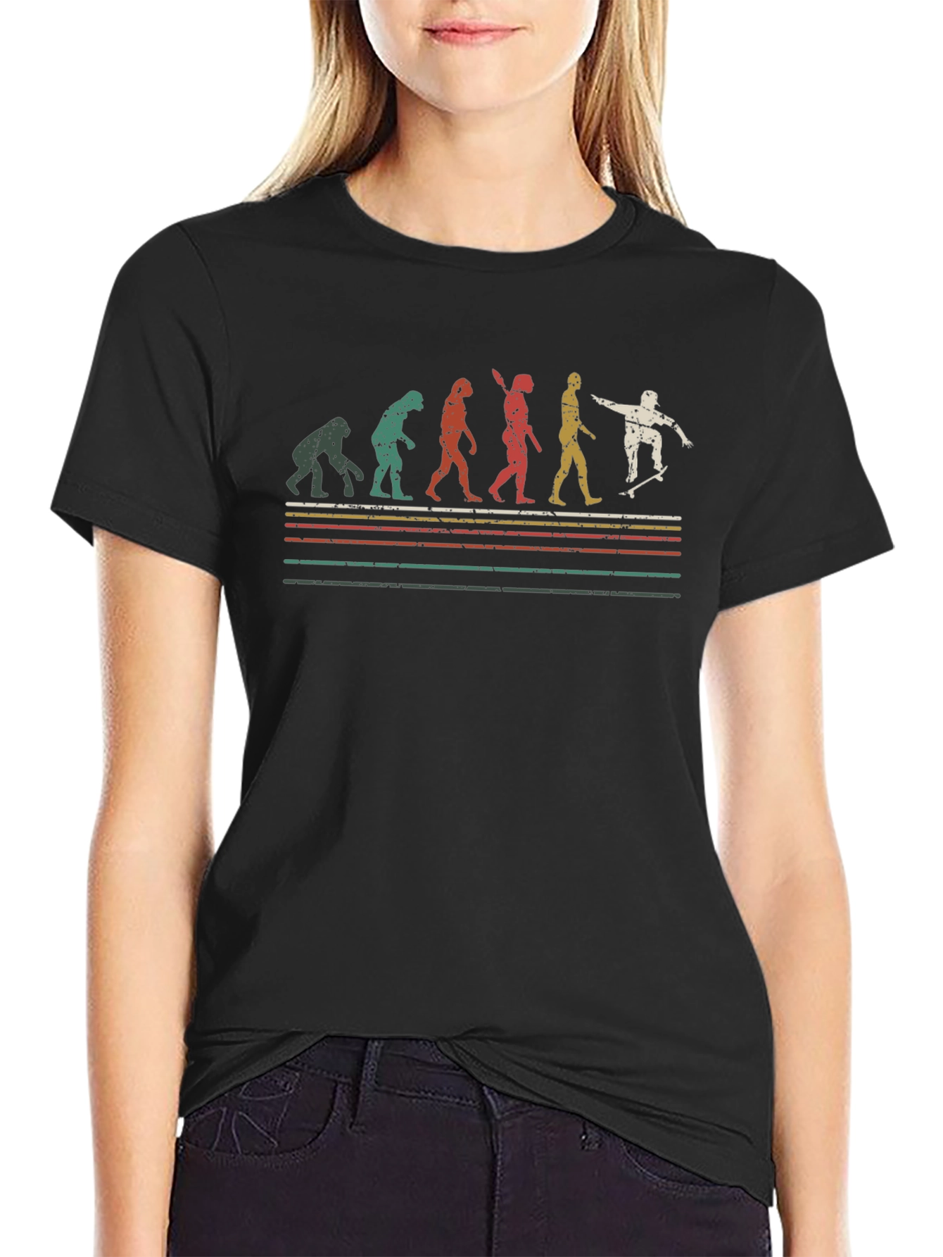 Evolution of Skateboarding T-Shirt - Black