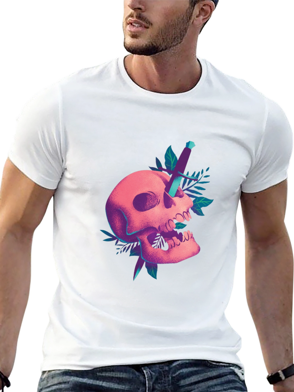 Skull & Dagger Graphic T-Shirt - Edgy Design