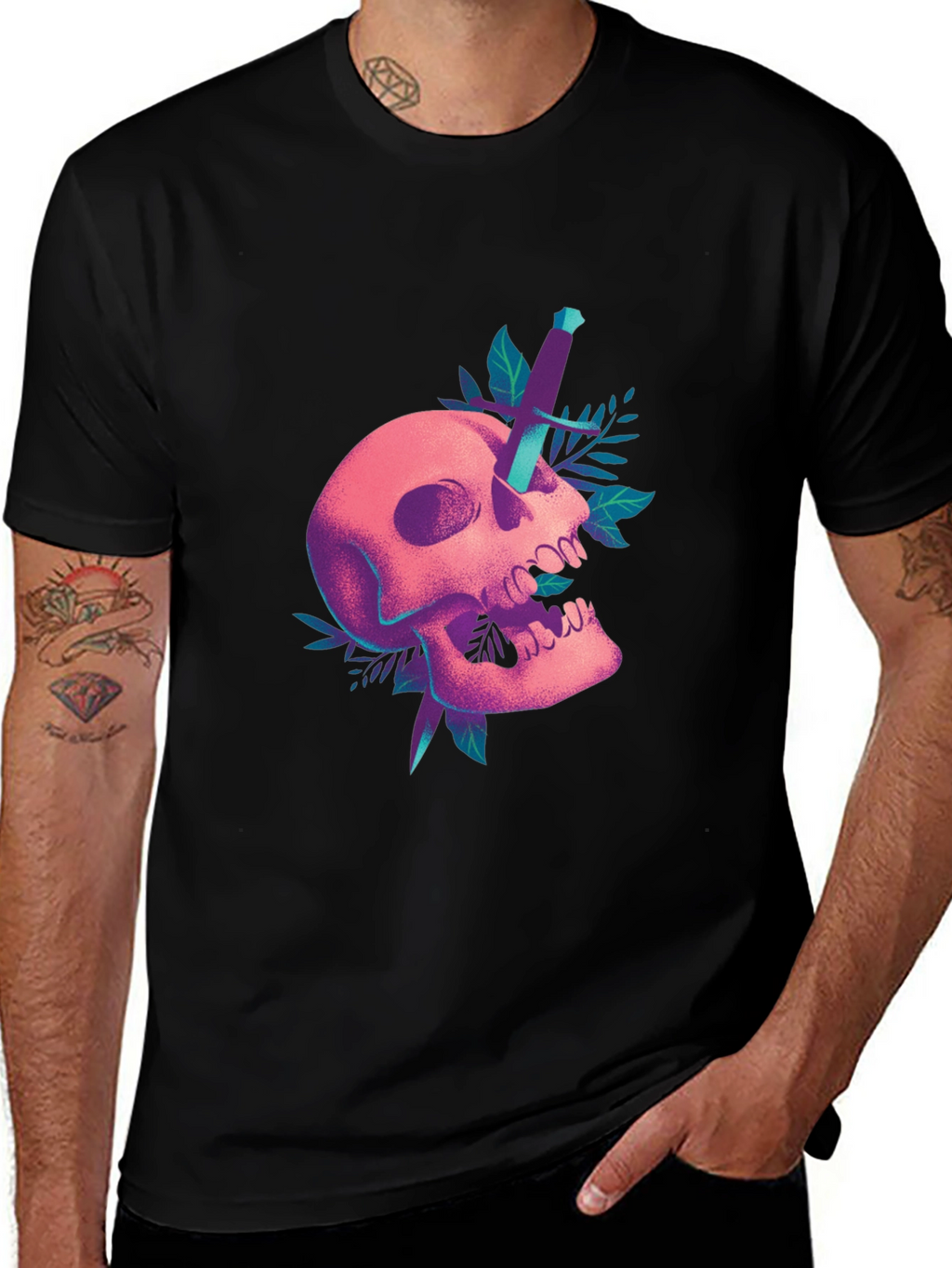 Skull & Dagger Graphic T-Shirt - Edgy Design