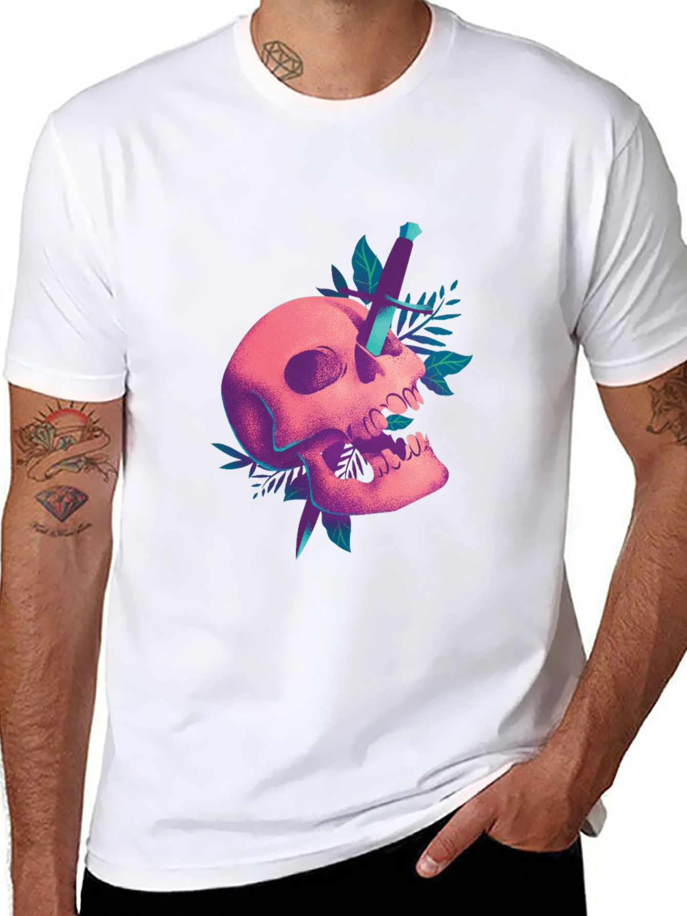 Skull & Dagger Graphic T-Shirt - Edgy Design