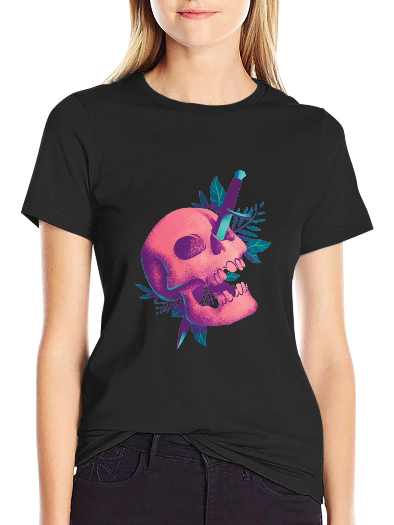 Skull & Dagger Graphic T-Shirt - Edgy Design