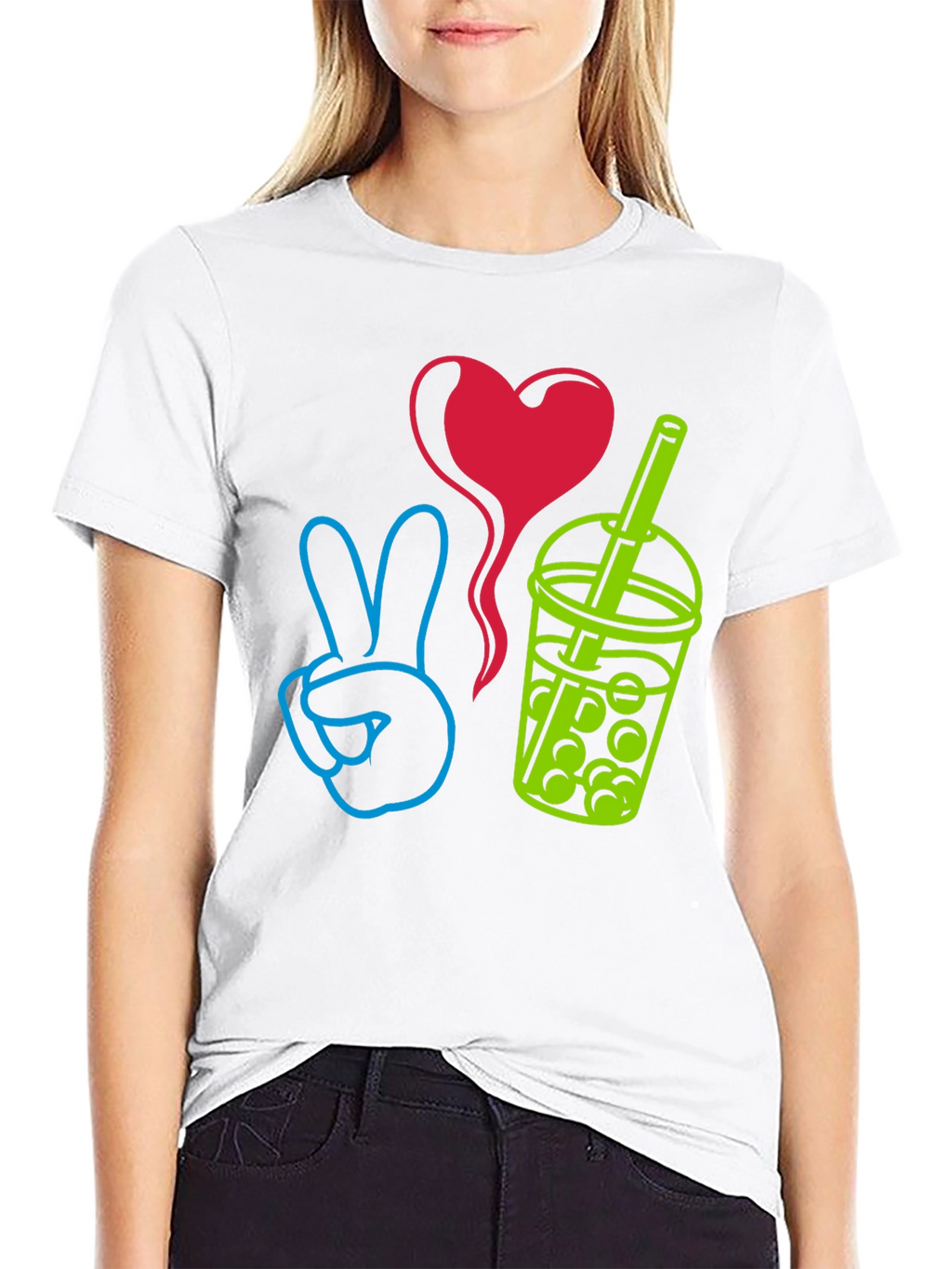 Peace Love Boba T-Shirt - Trendy Graphic Tee