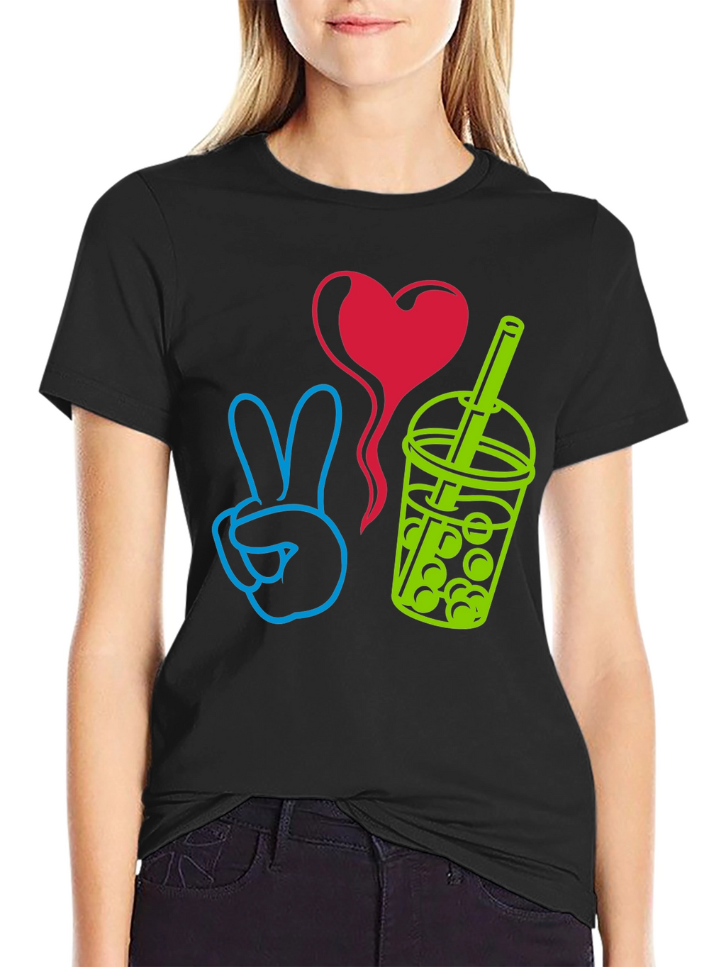Peace Love Boba T-Shirt - Trendy Graphic Tee