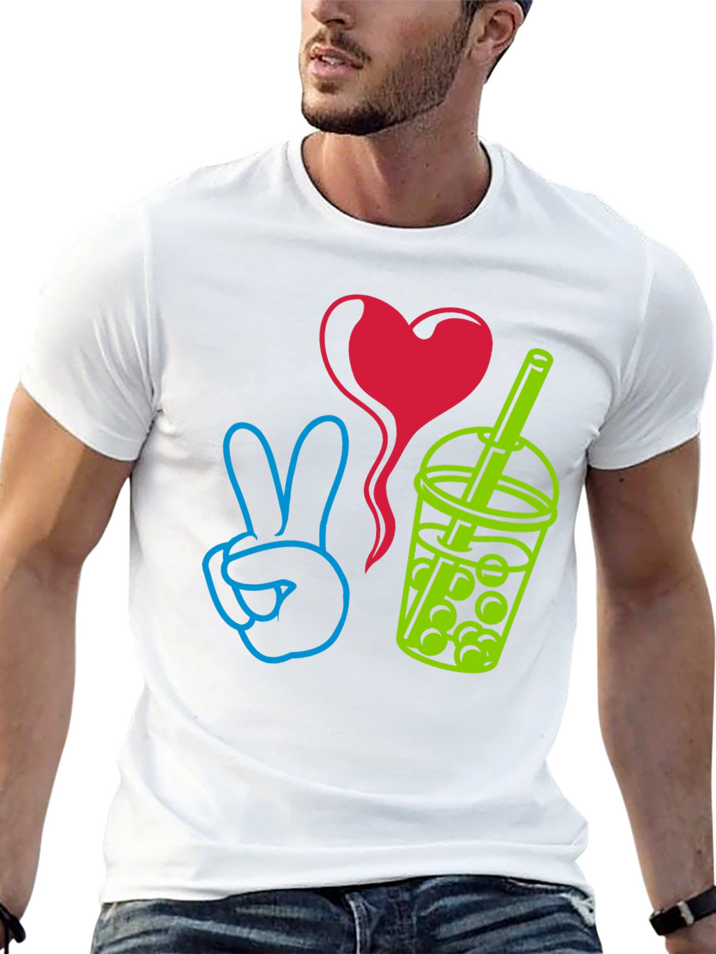 Peace Love Boba T-Shirt - Trendy Graphic Tee
