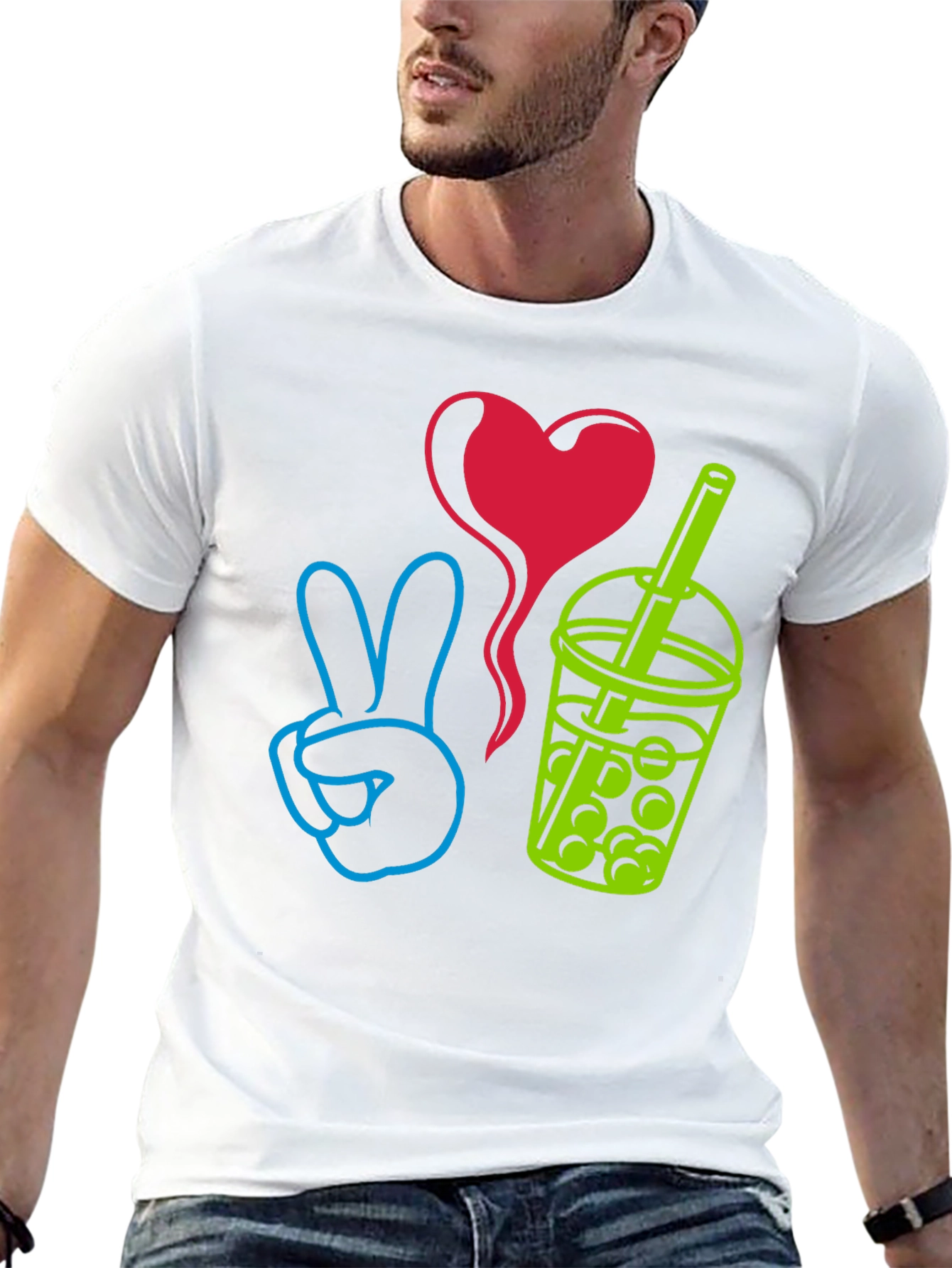 Peace Love Boba T-Shirt - Trendy Graphic Tee