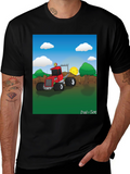 Dad n Son Cartoon Tractor T-Shirt