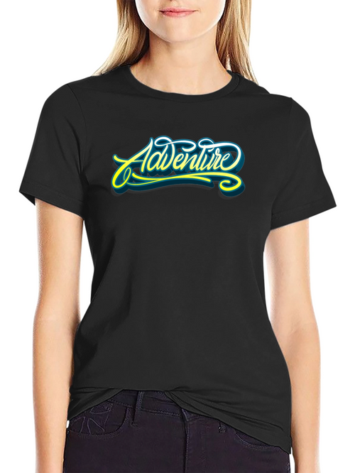 Adventure Graphic Print Black T-Shirt